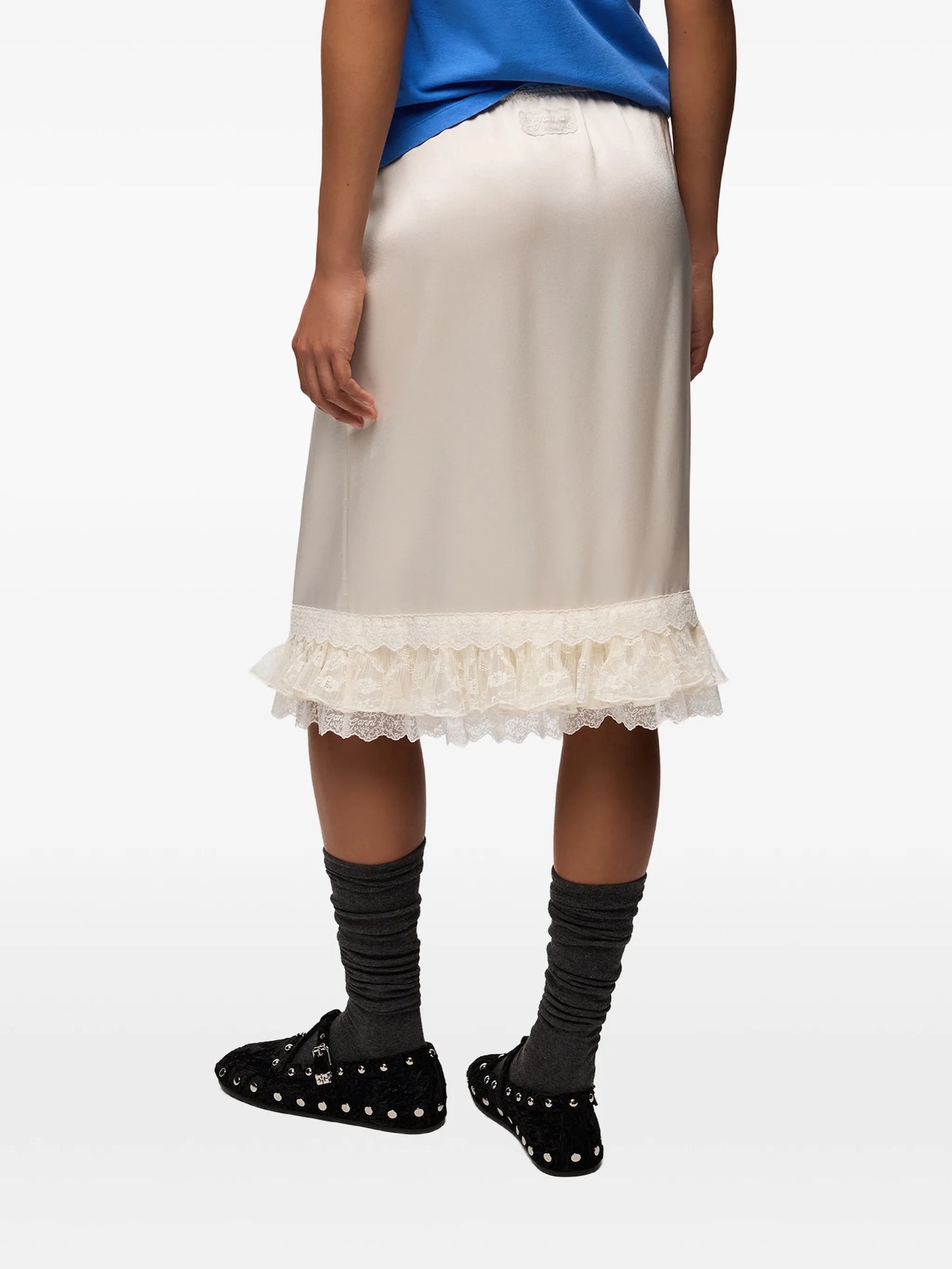 skirt in frill satin