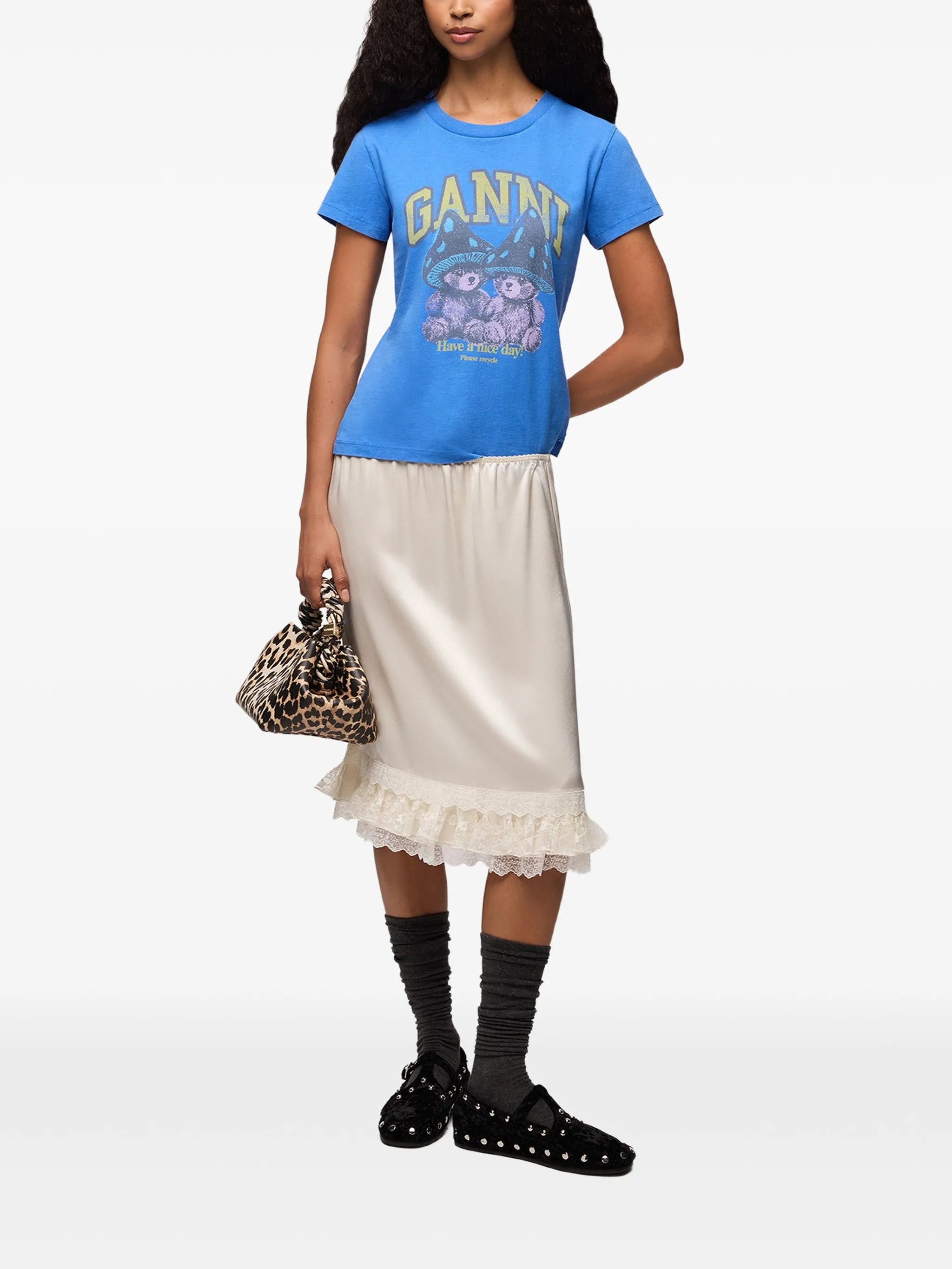 skirt in frill satin