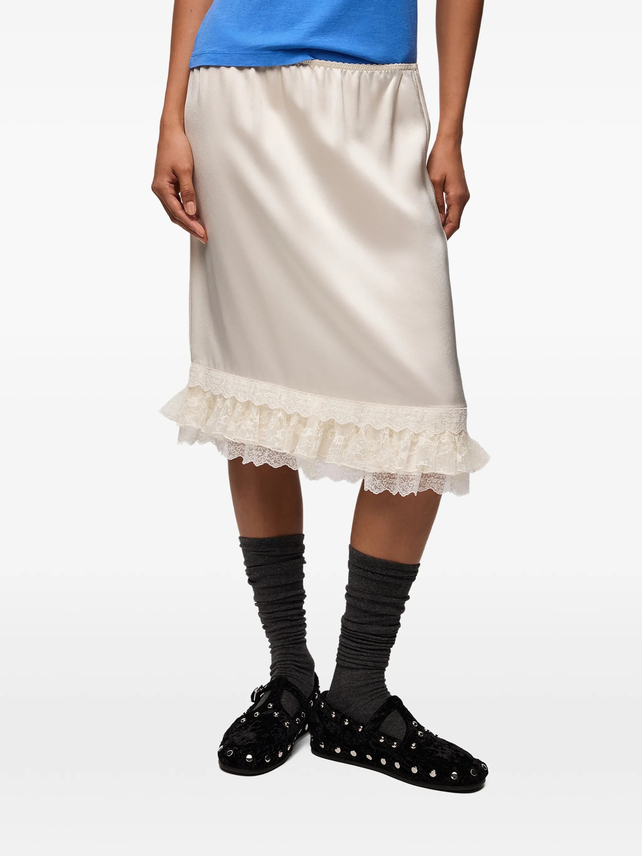 skirt in frill satin