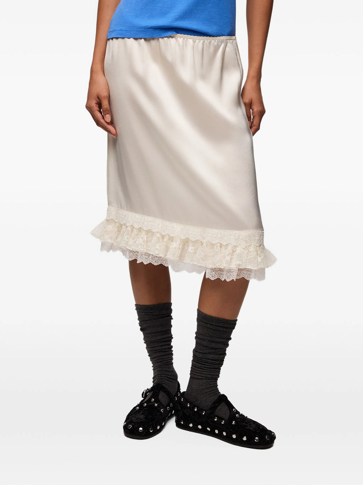 skirt in frill satin