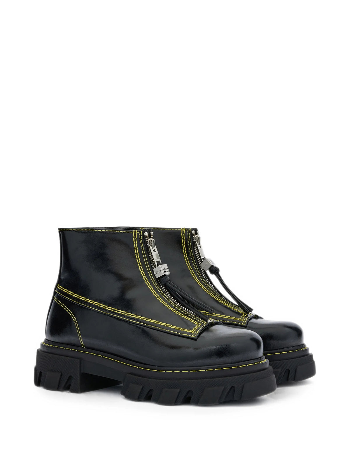 cleated boots in black