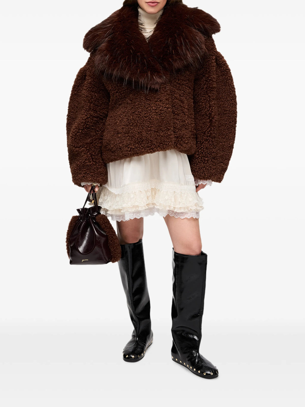 jacket in alternative shearling