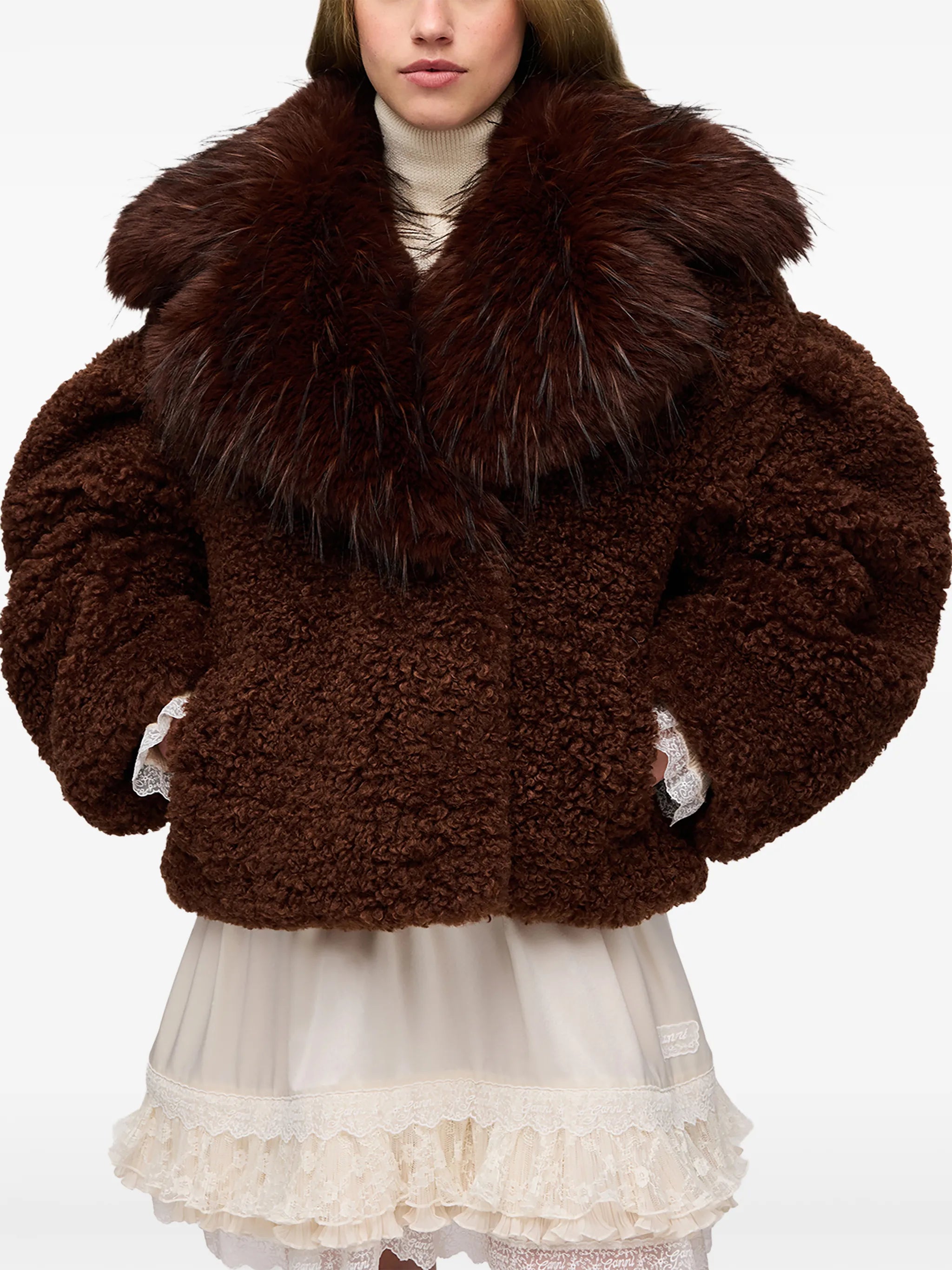 jacket in alternative shearling