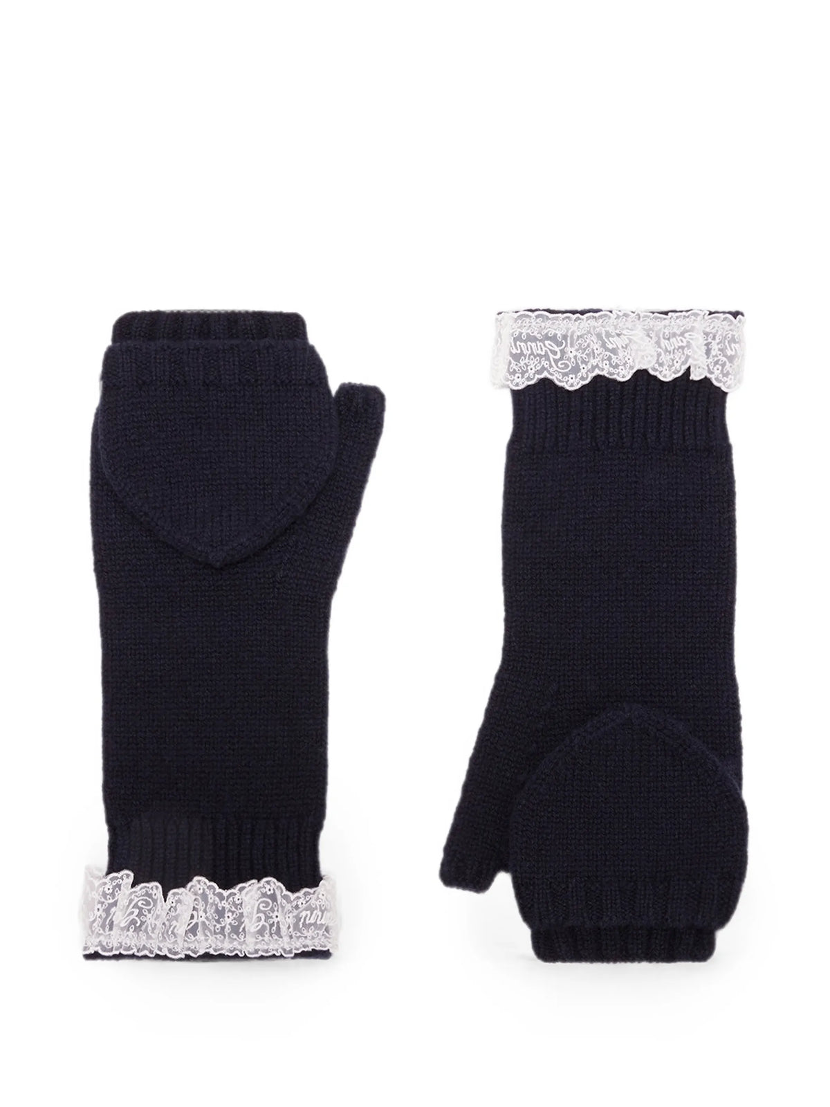 mittens in blue wool