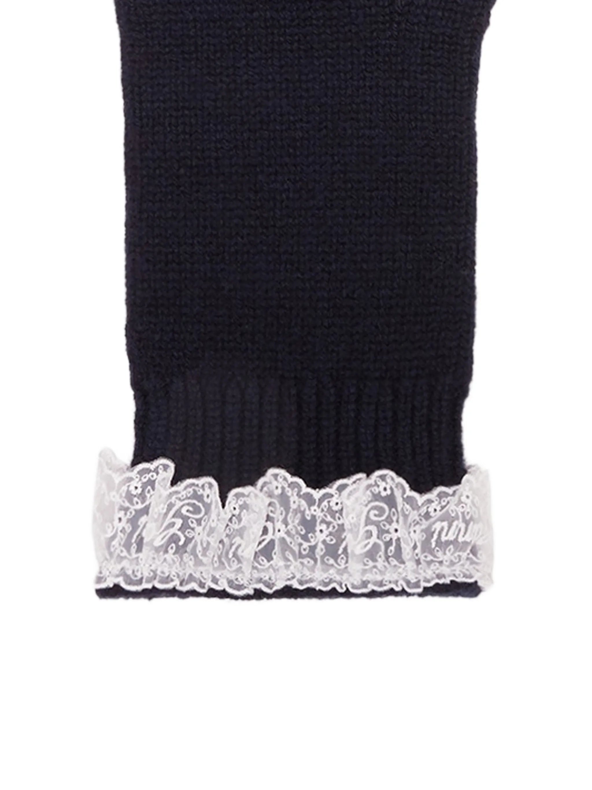 mittens in blue wool