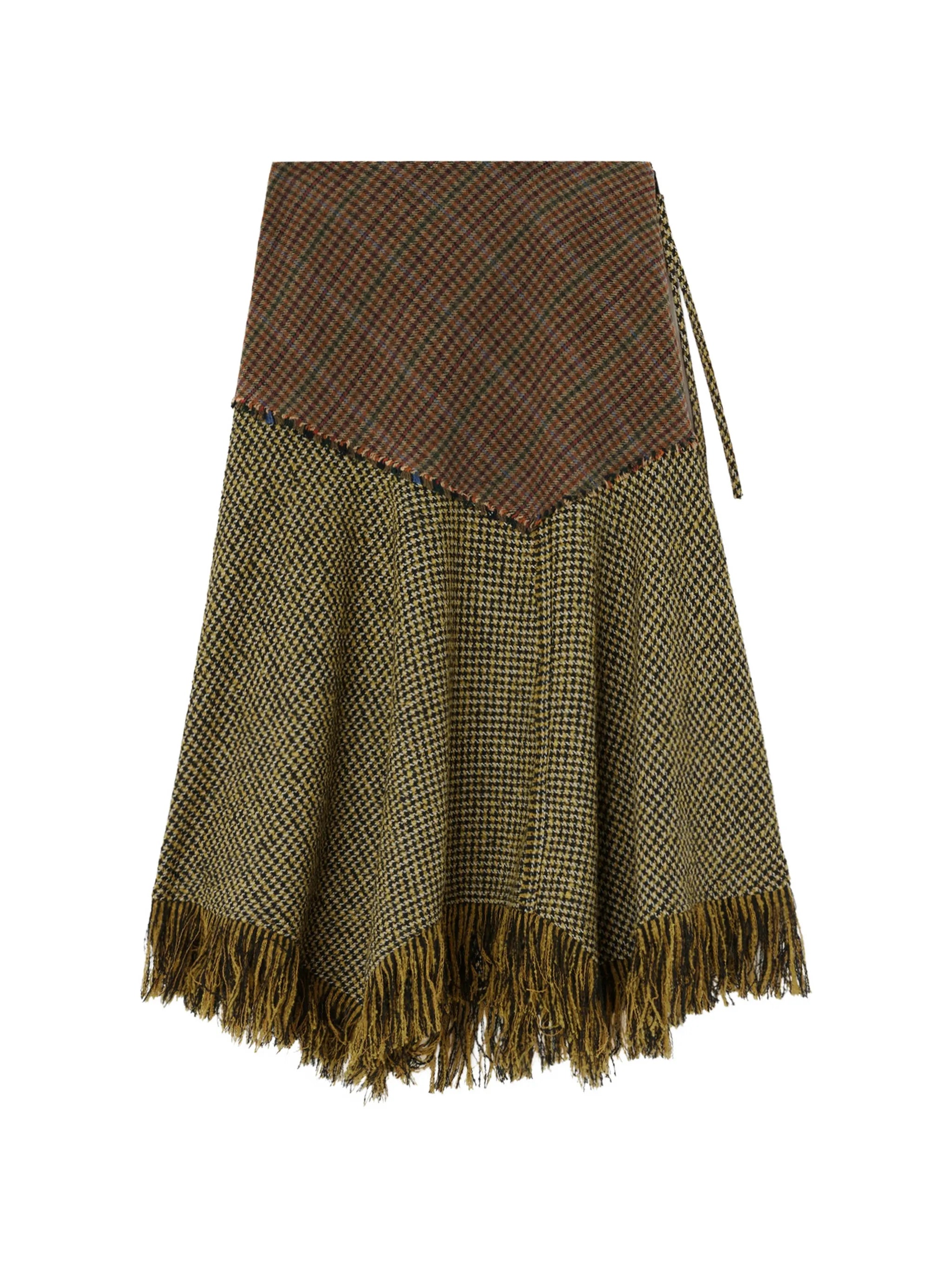 skirt in patchwork check