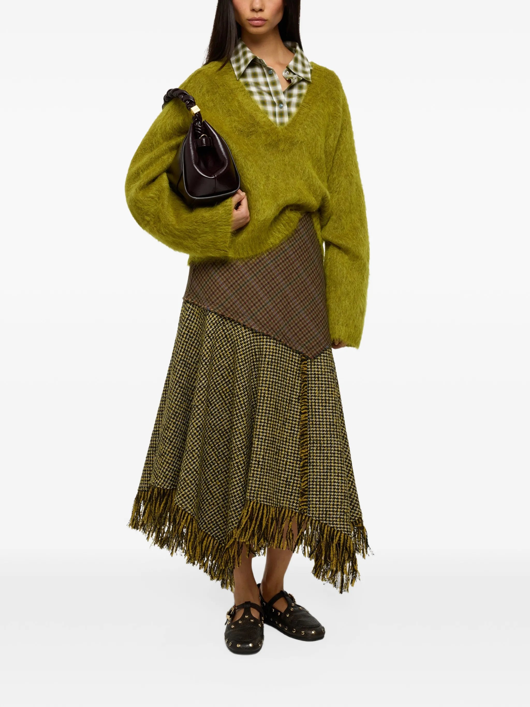 skirt in patchwork check