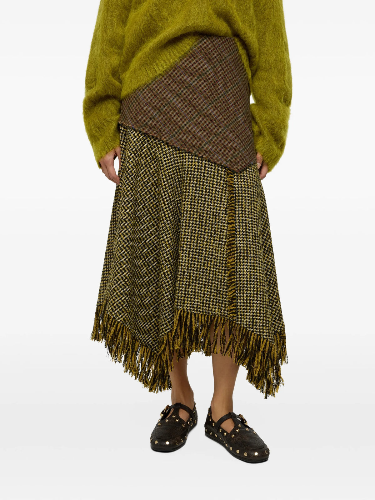 skirt in patchwork check