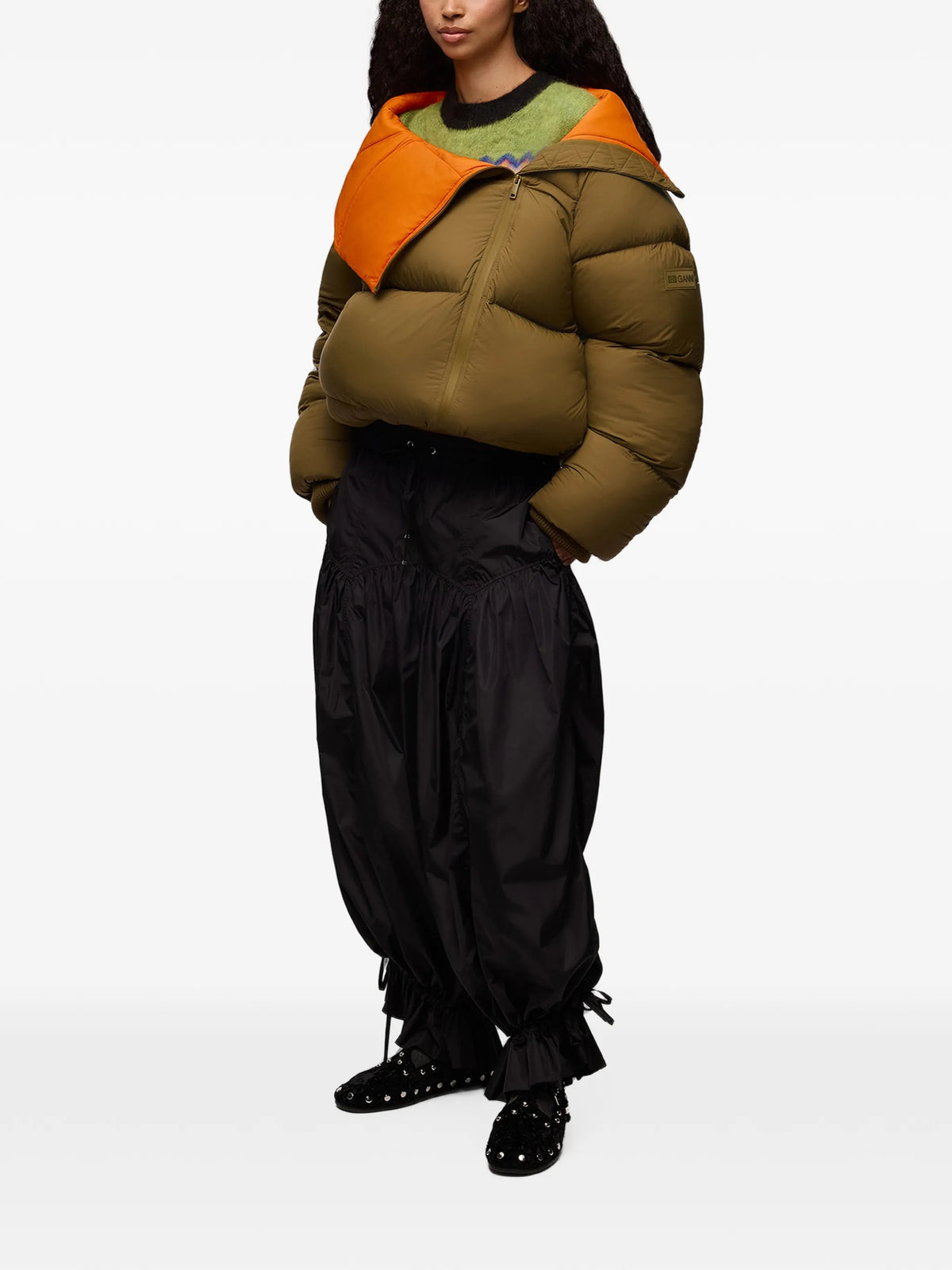 puffer in green future nylon