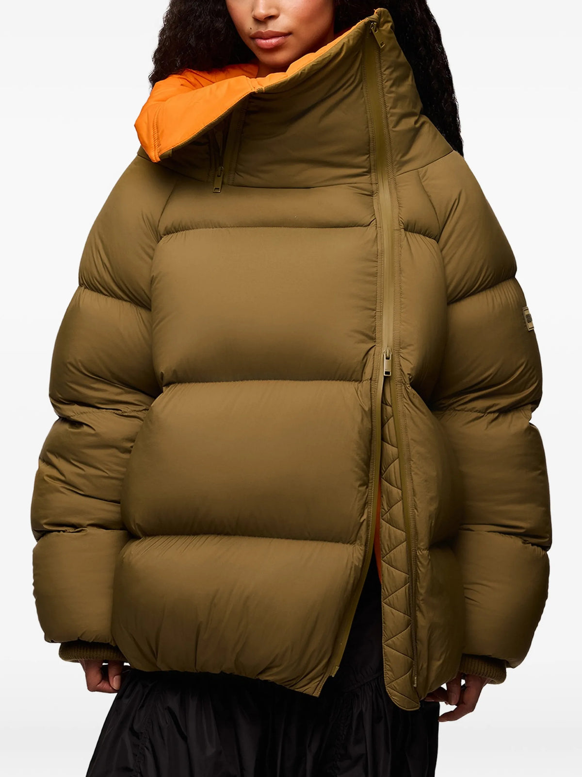 quilted asymmetric-zip jacket