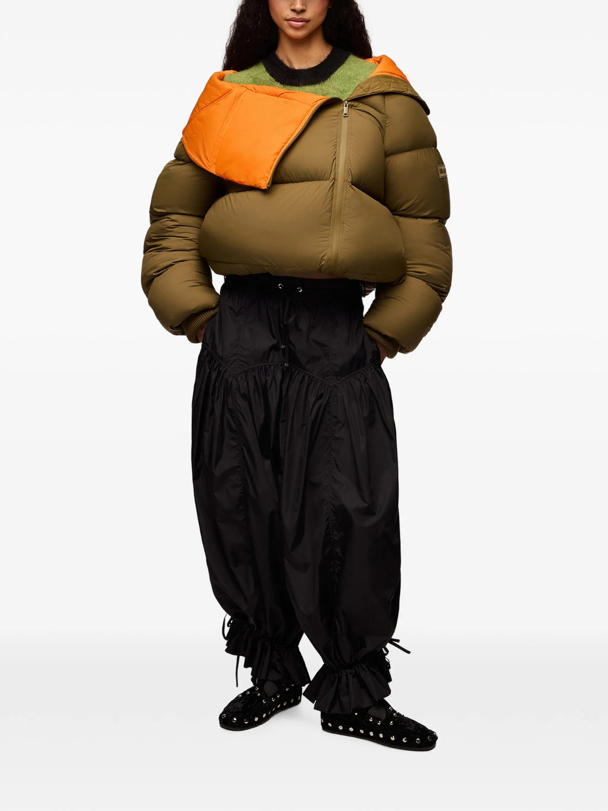 quilted asymmetric-zip jacket