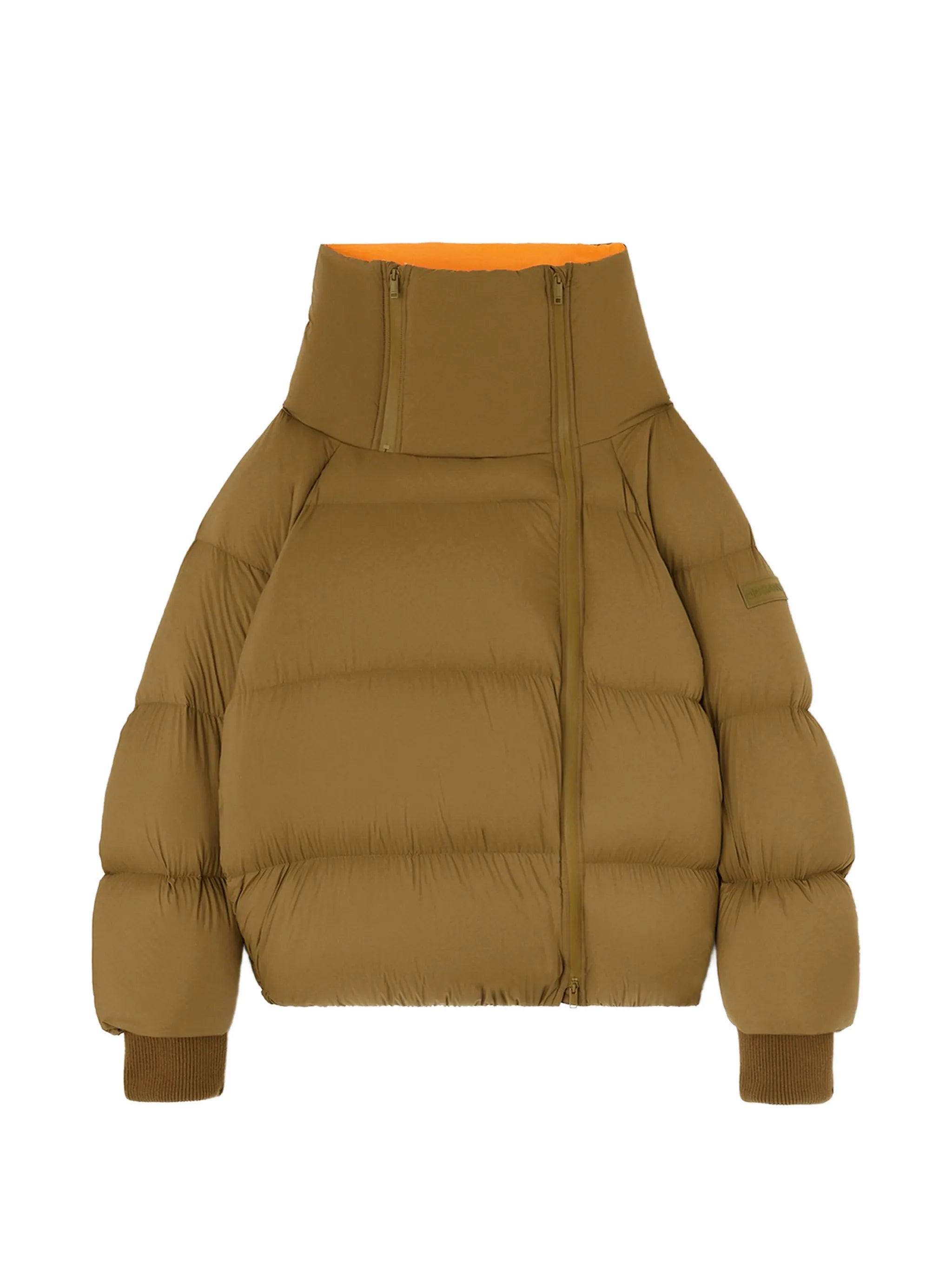quilted asymmetric-zip jacket