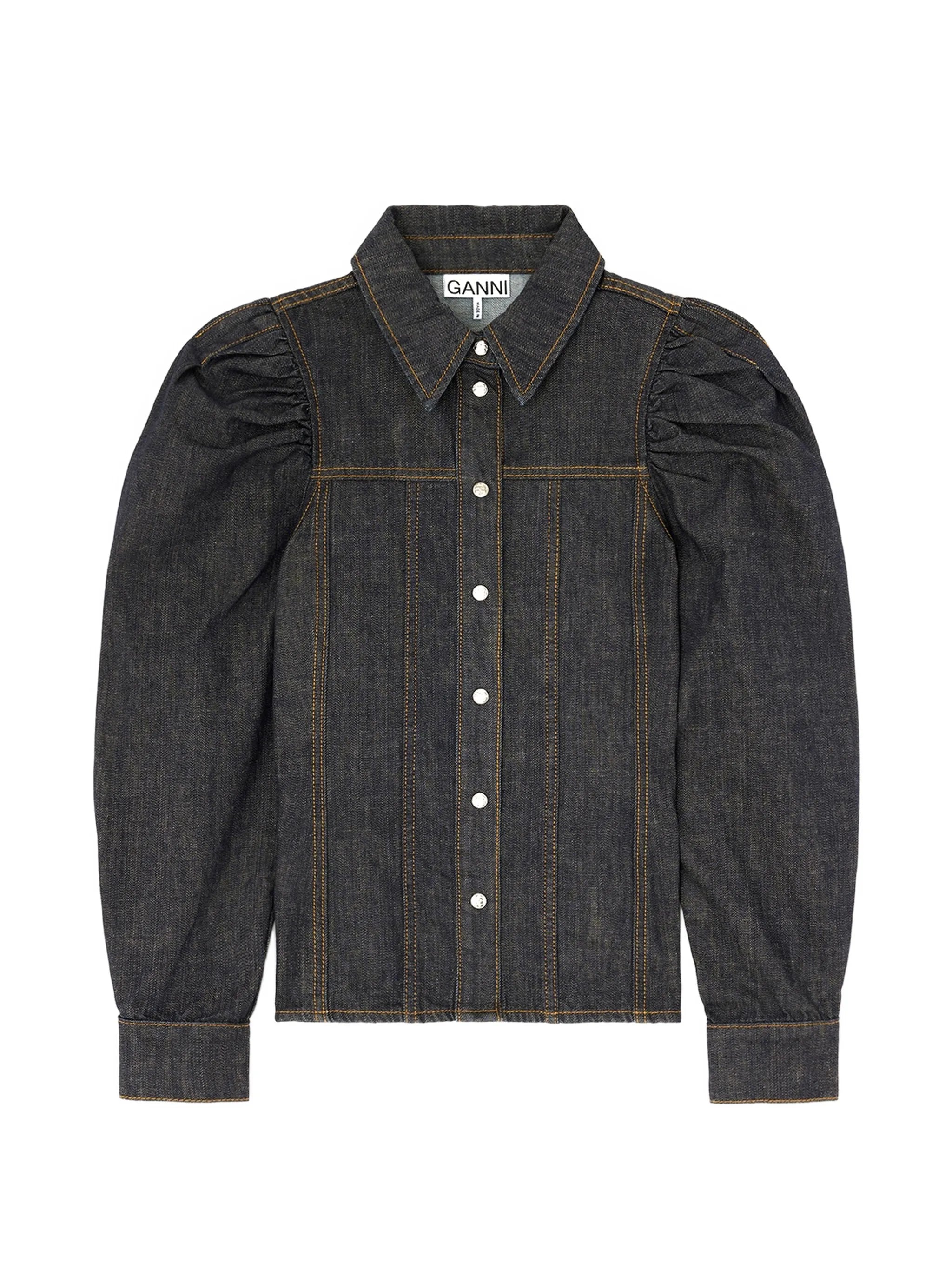 shirt in textured slub denim