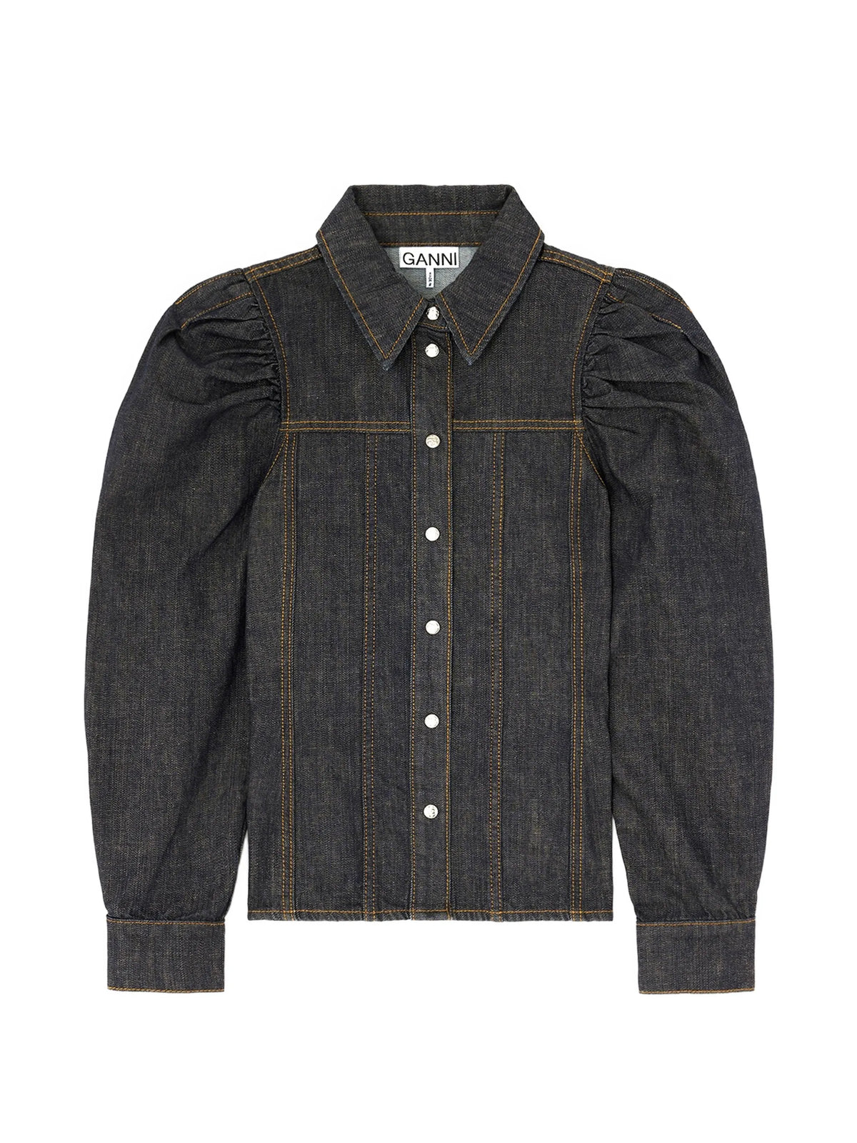 shirt in textured slub denim