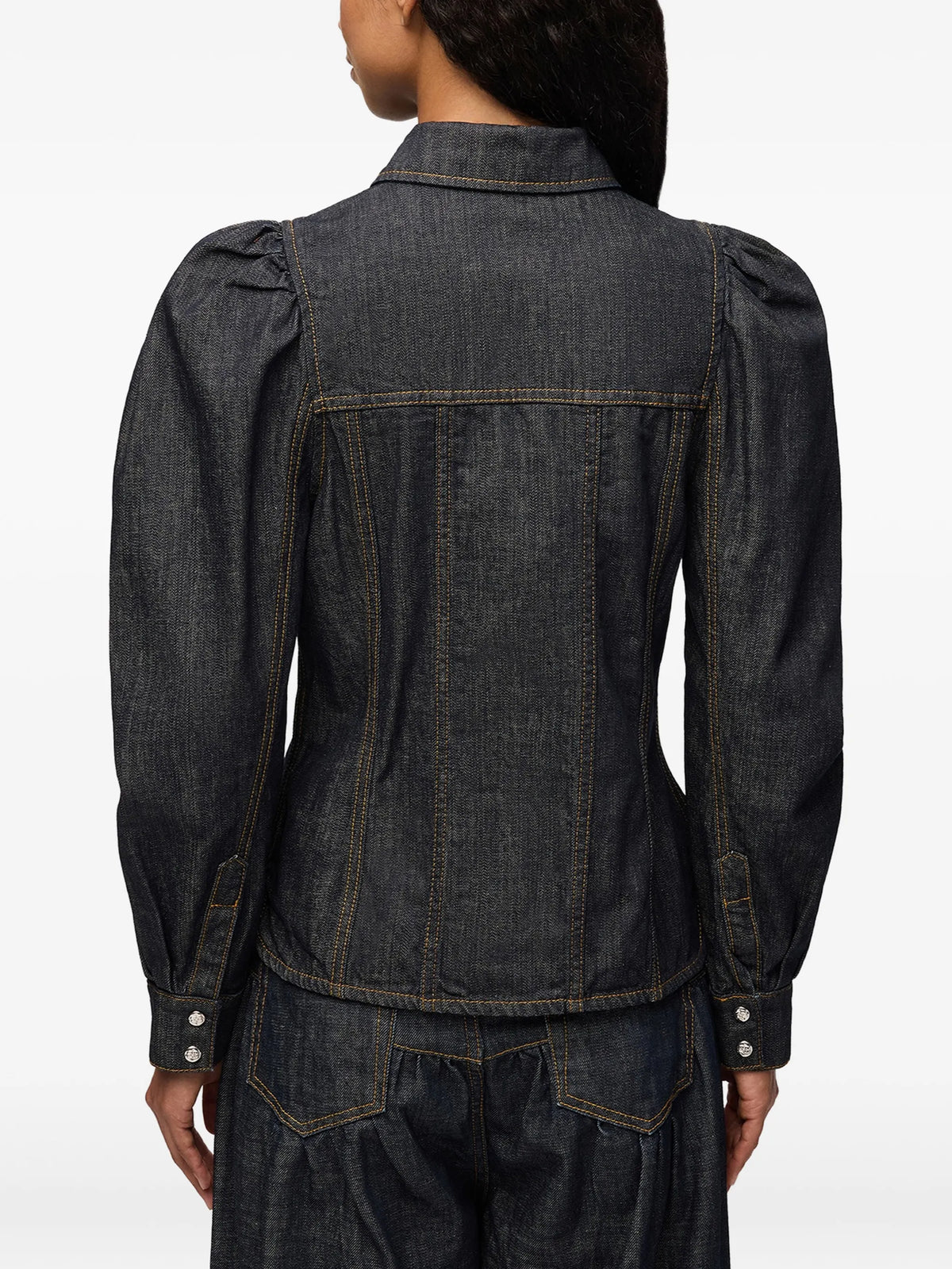 shirt in textured slub denim