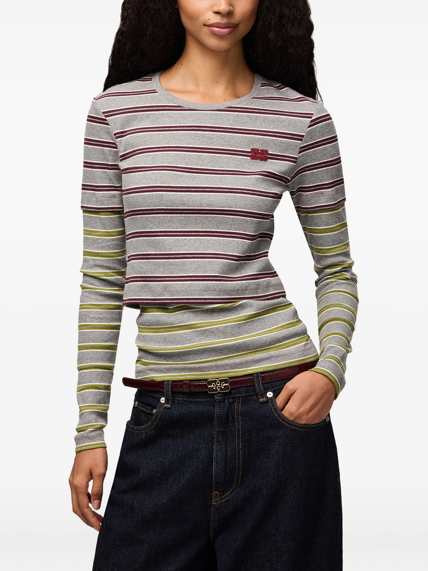 long-sleeve top in Double Stripe