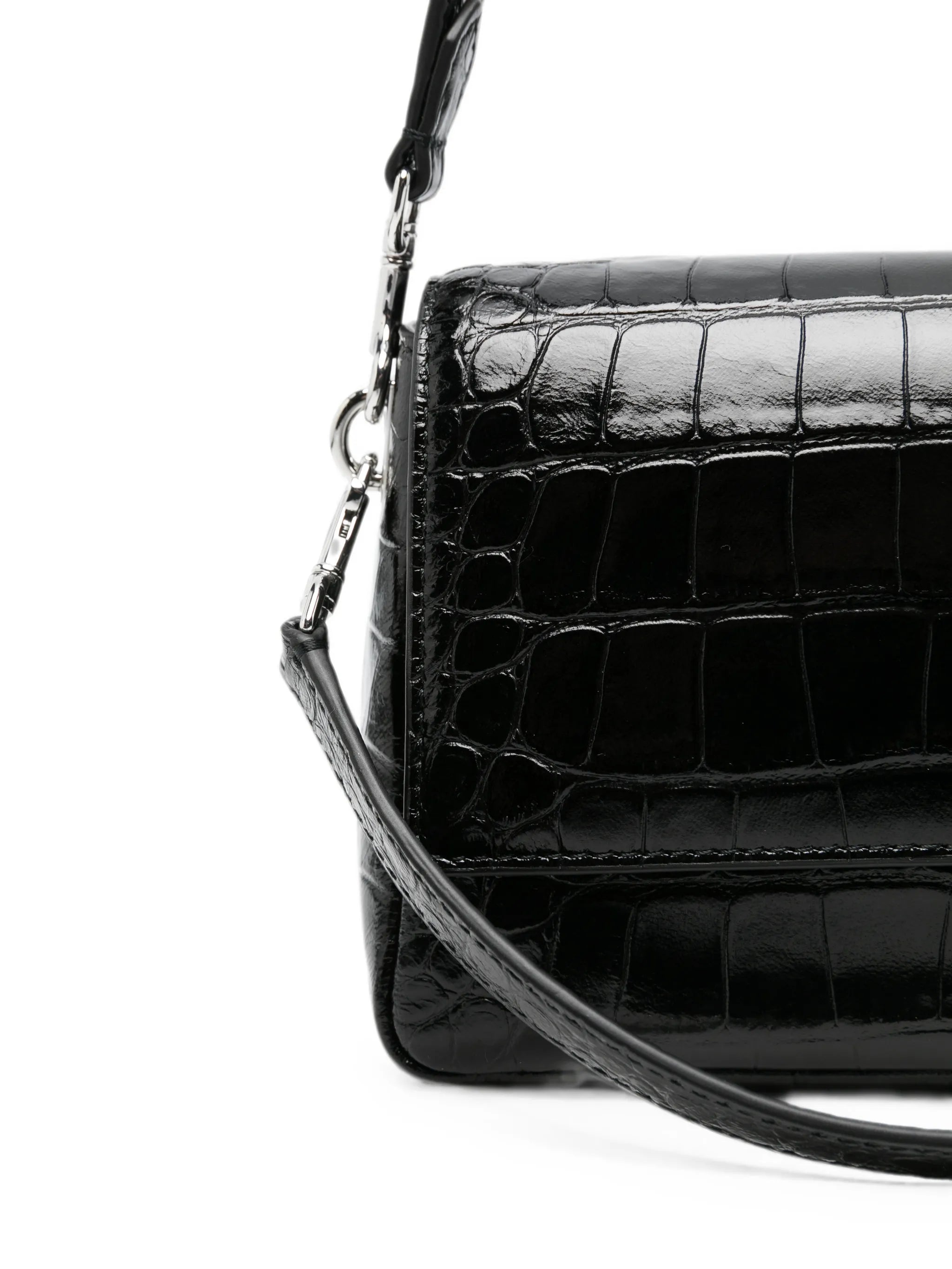 Charlie croc-embossed shoulder bag