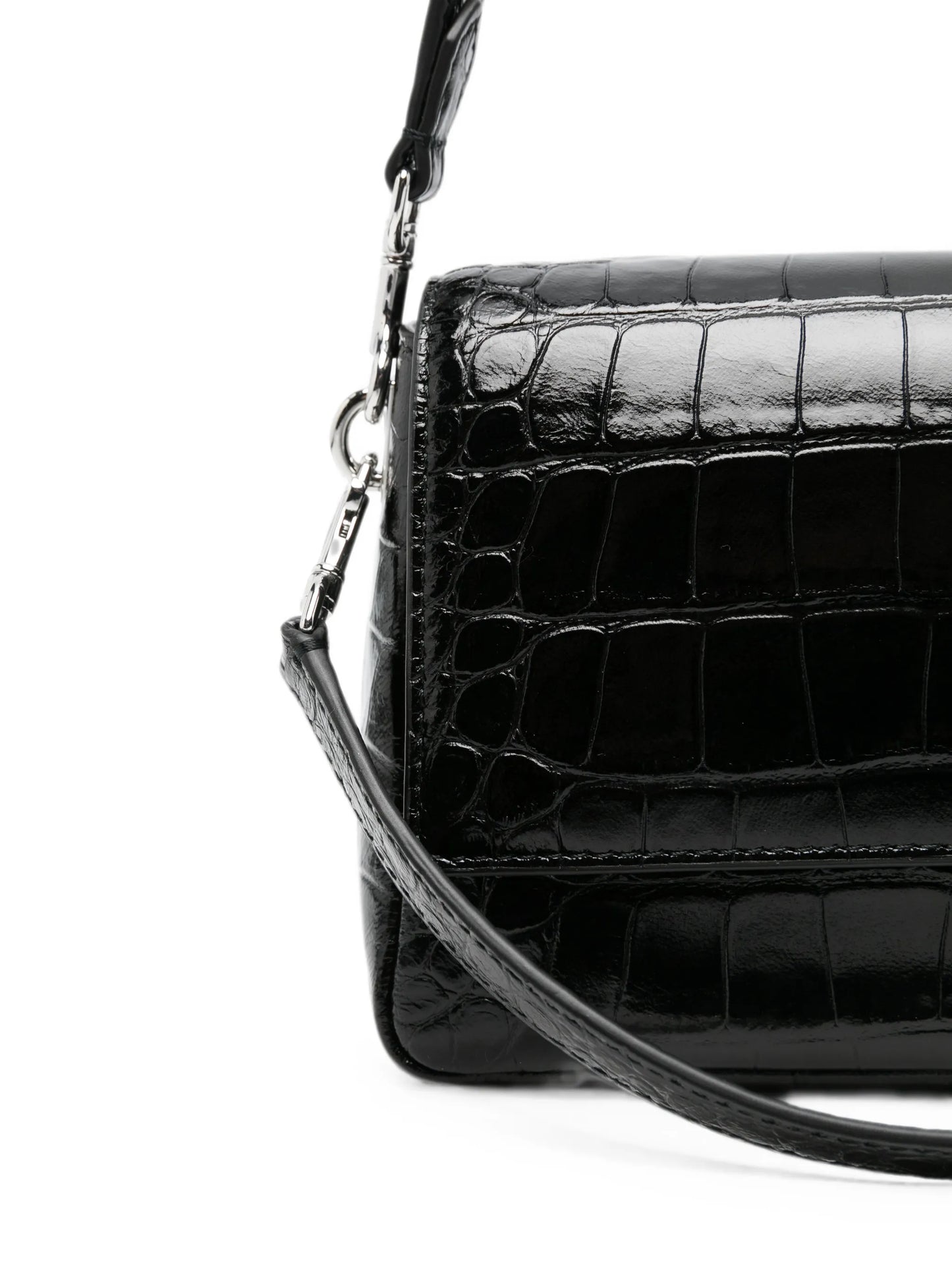 Charlie croc-embossed shoulder bag