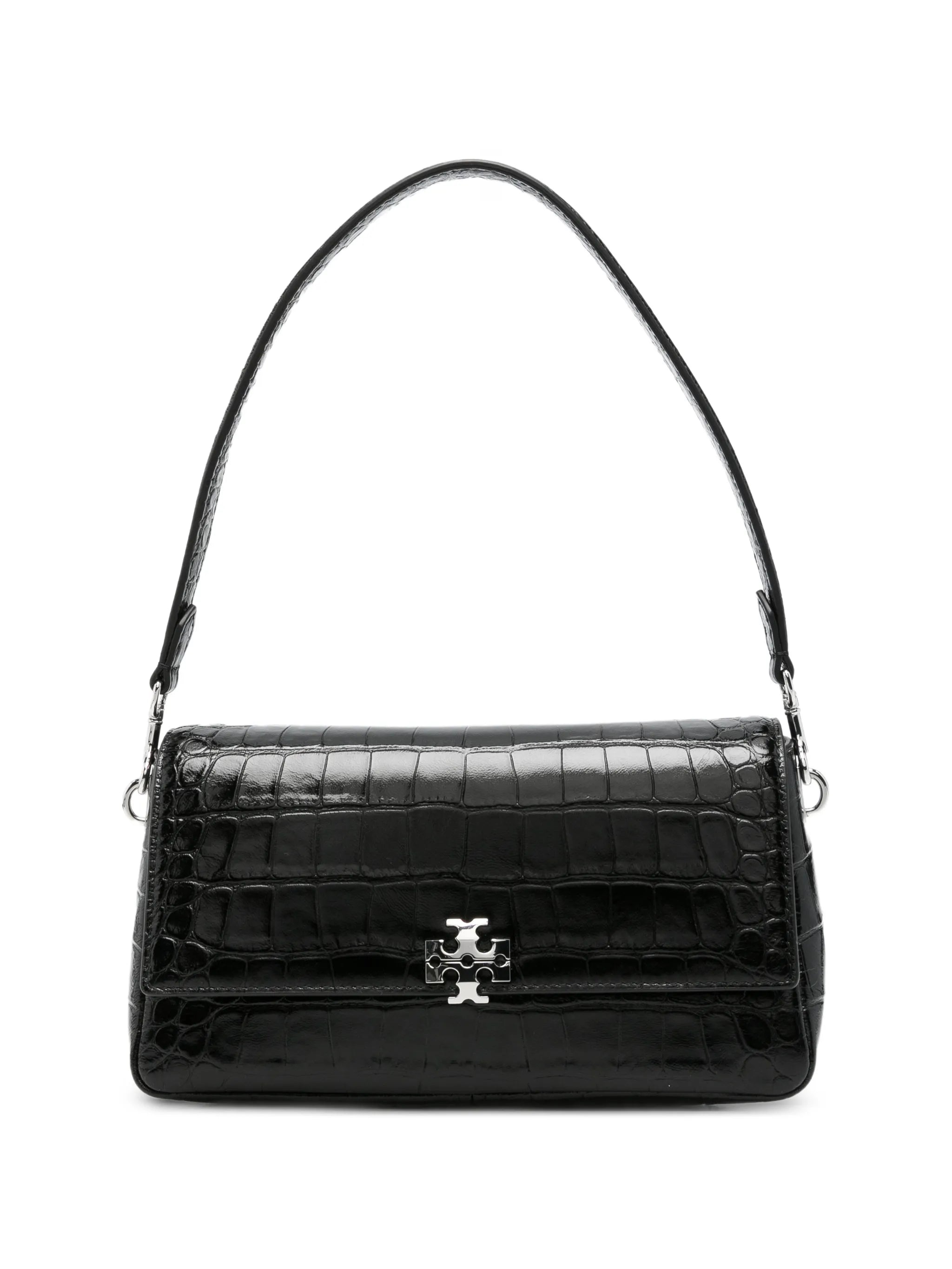 Charlie croc-embossed shoulder bag