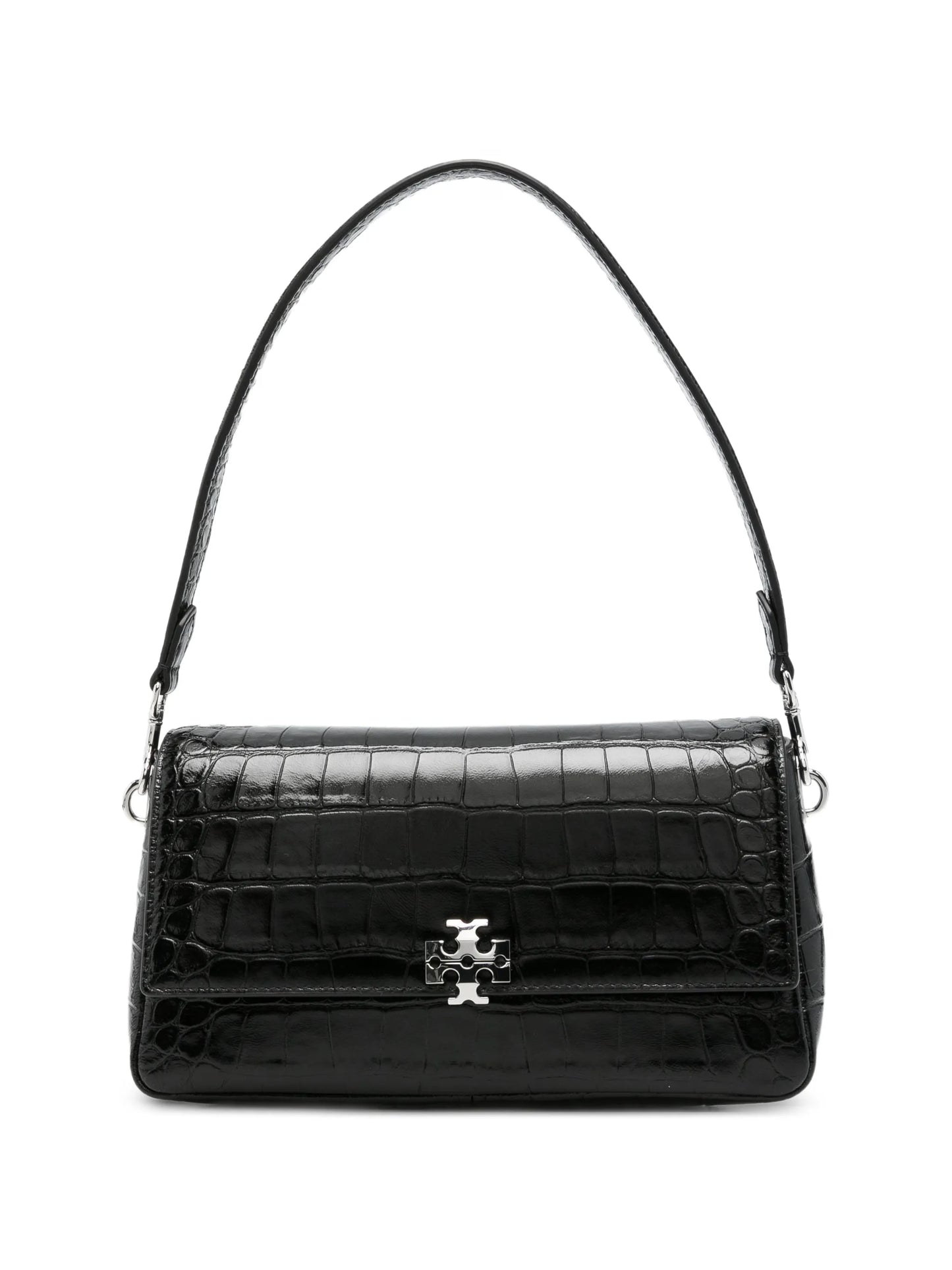 Charlie croc-embossed shoulder bag