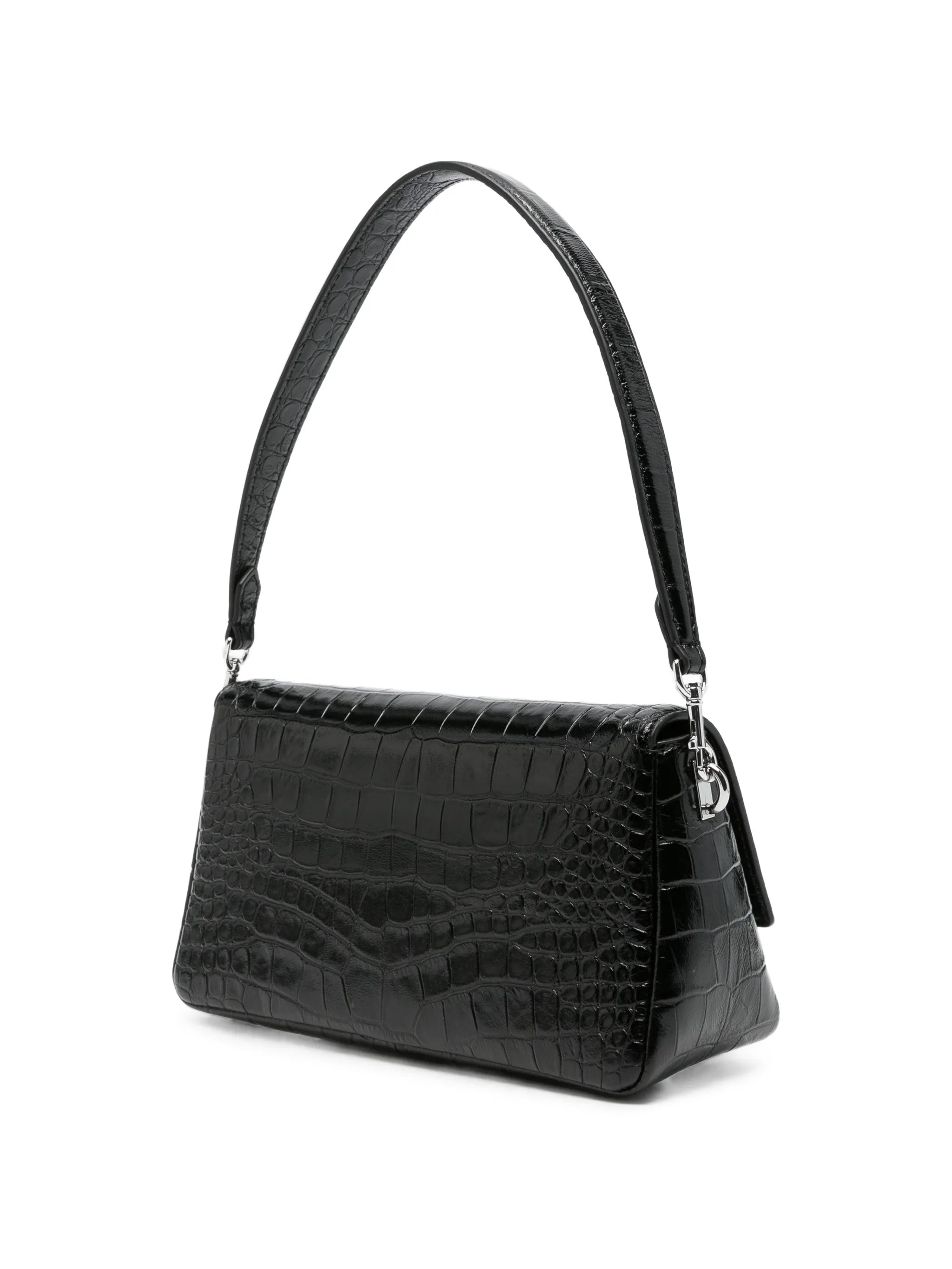 Charlie croc-embossed shoulder bag