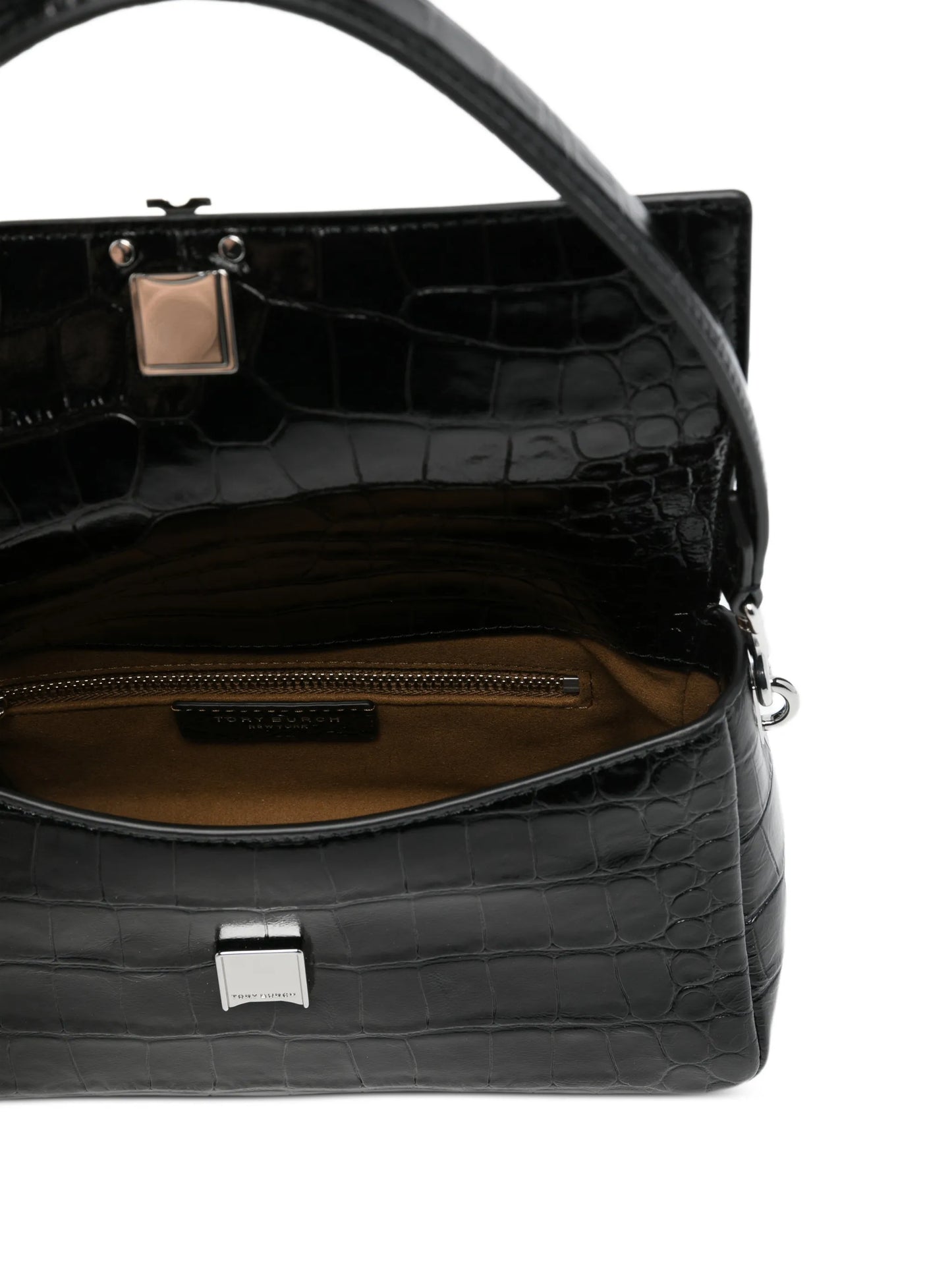 Charlie croc-embossed shoulder bag