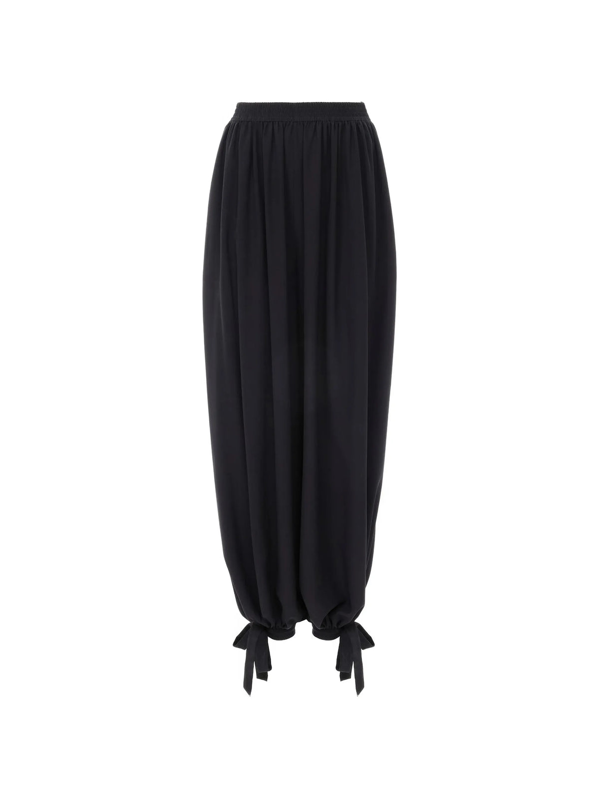 fluid pleated pants in crêpe de chine