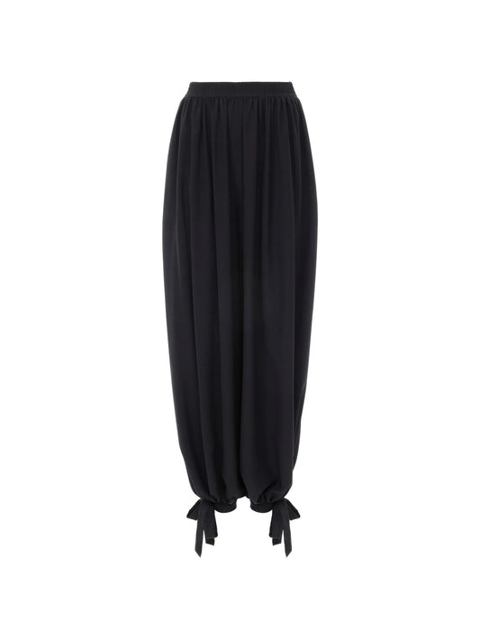 fluid pleated pants in crêpe de chine
