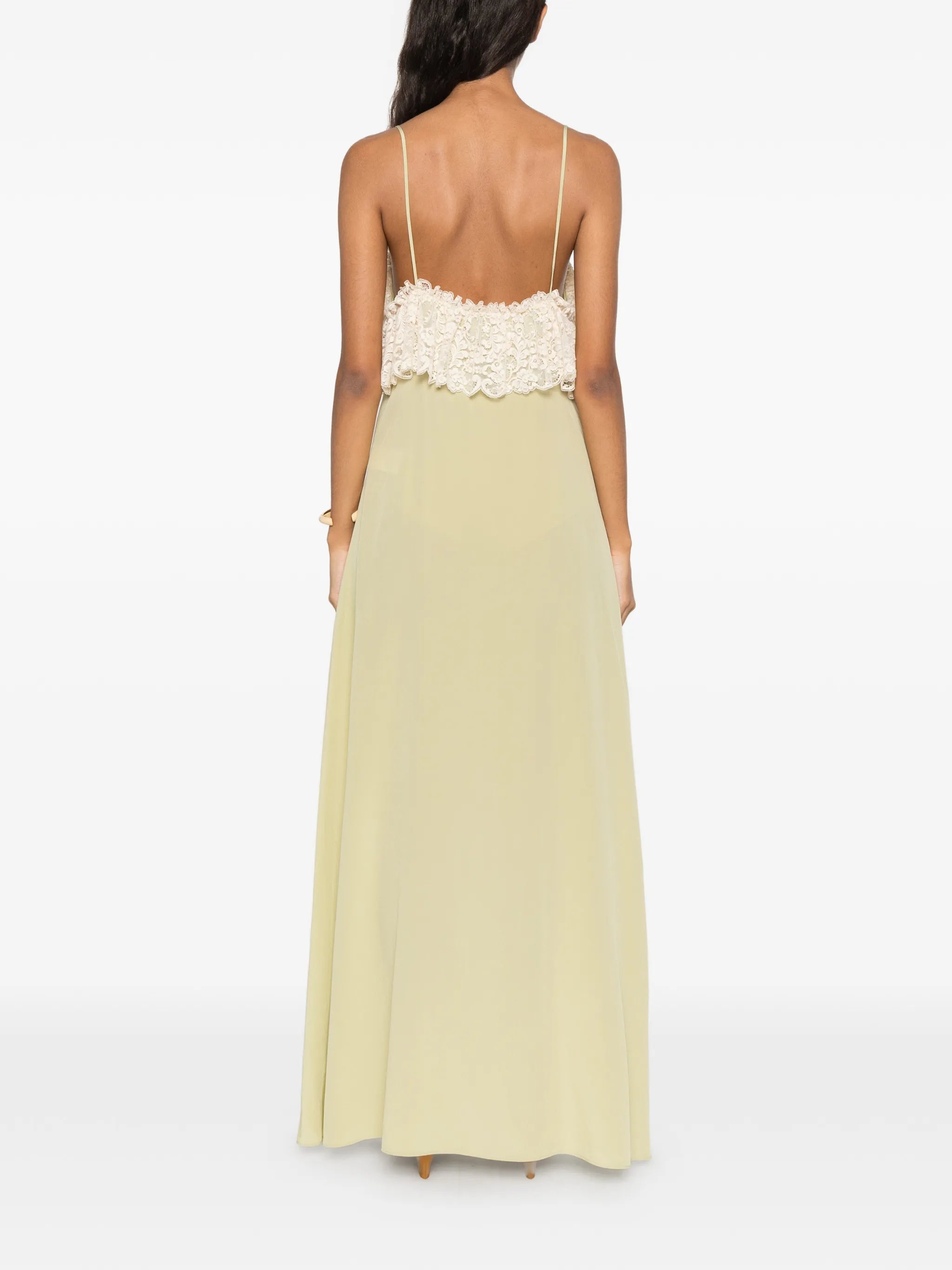 lace-detail thin-strap maxi dress