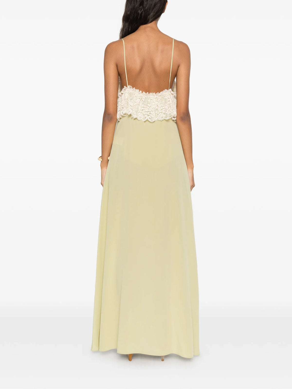 lace-detail thin-strap maxi dress