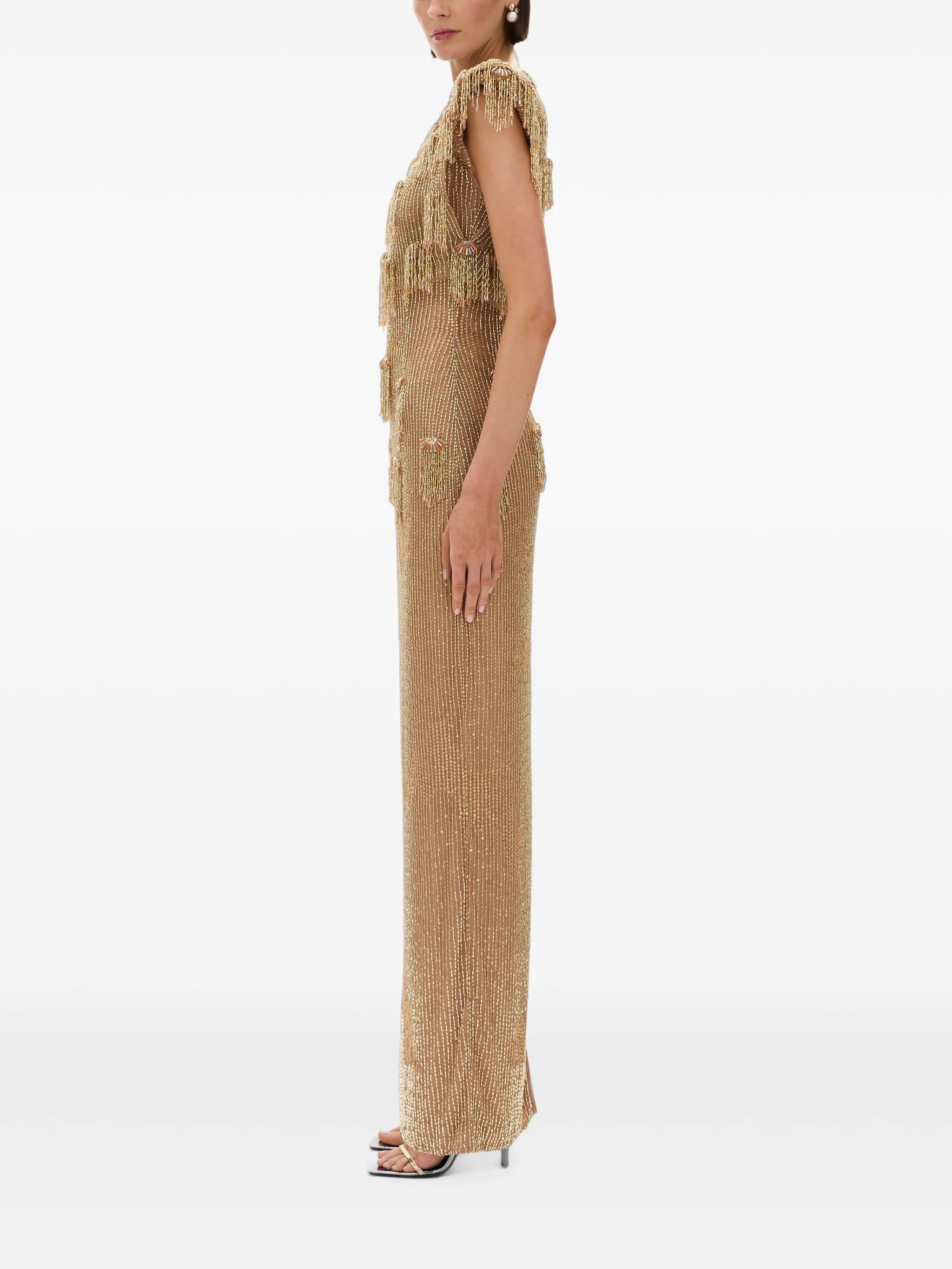 Lani beaded fringe maxi dress