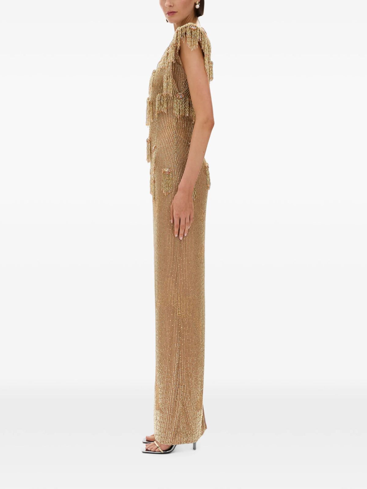 Lani beaded fringe maxi dress