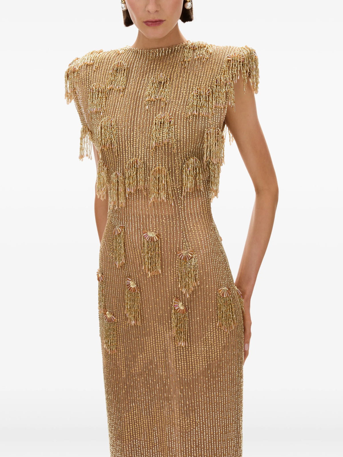 Lani beaded fringe maxi dress