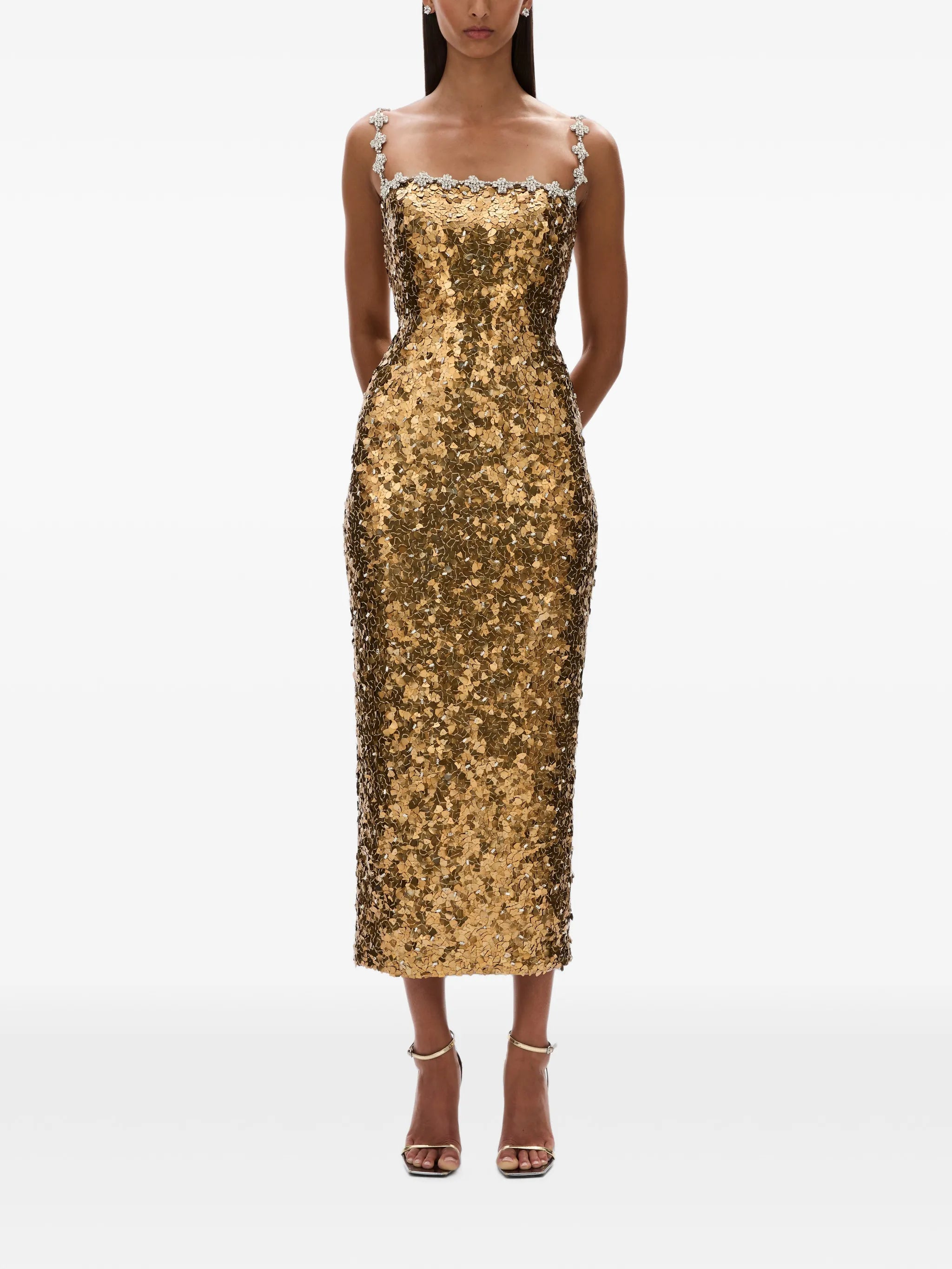 Karter sequin-embellished crystal-trimmed maxi dress