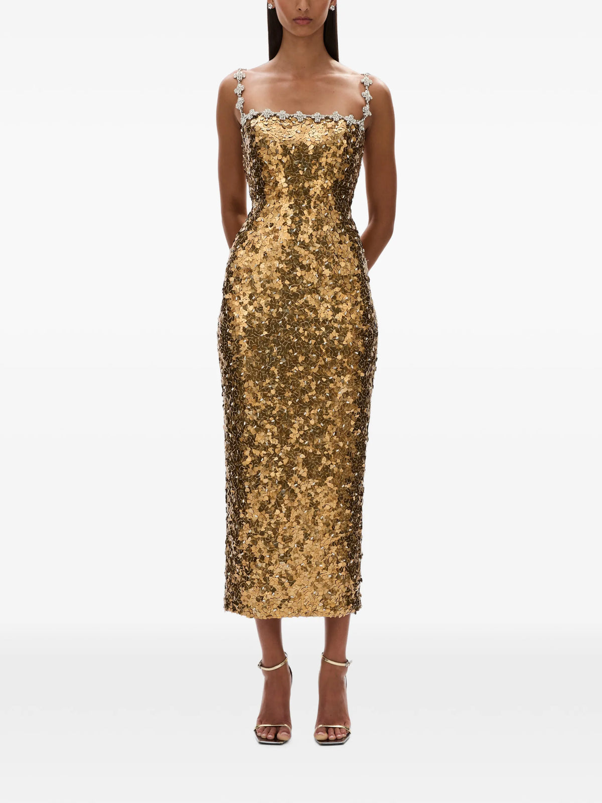 Karter sequin-embellished crystal-trimmed maxi dress