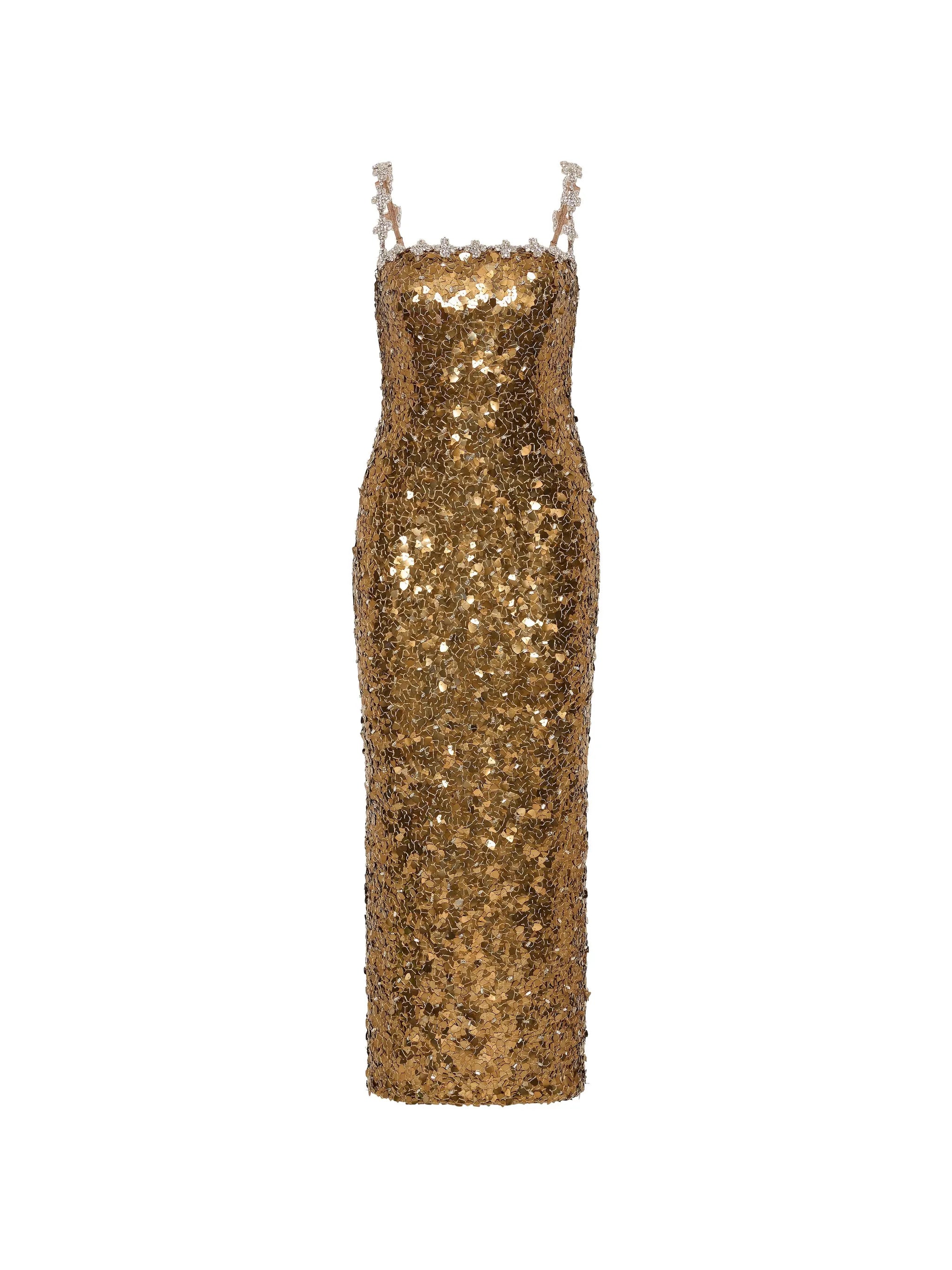 Karter sequin-embellished crystal-trimmed maxi dress