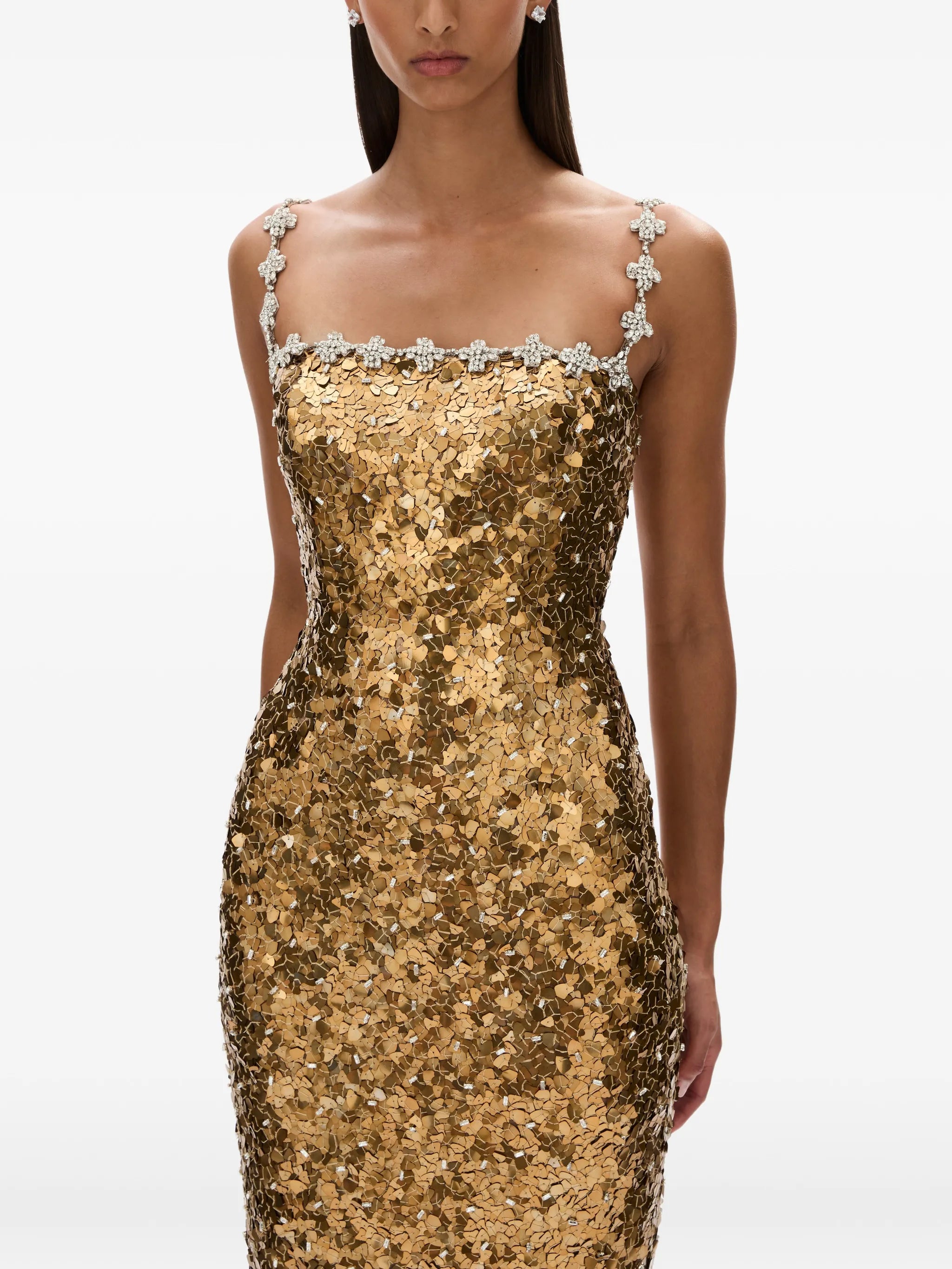 Karter sequin-embellished crystal-trimmed maxi dress