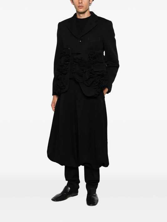 layered draped trousers