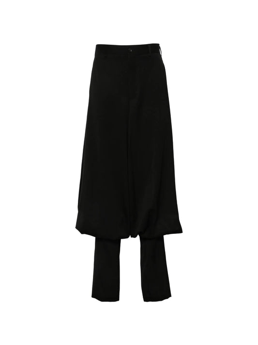 layered draped trousers