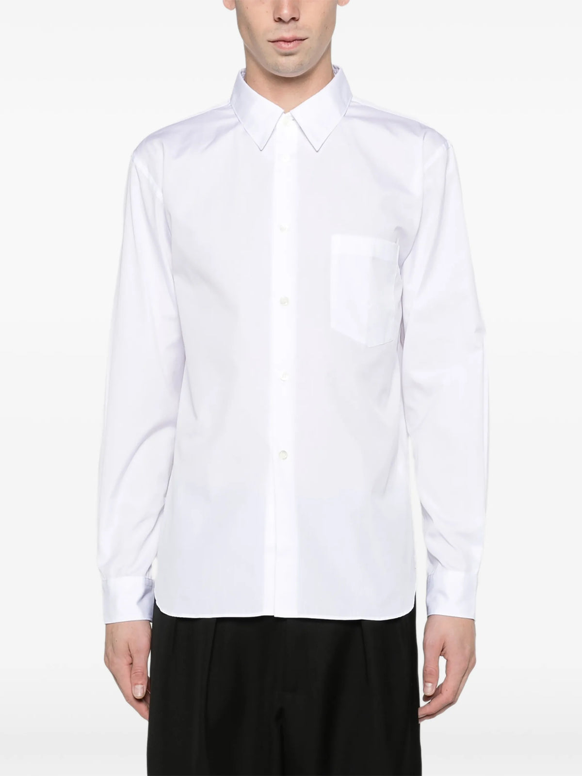 Core cotton long-sleeve shirt white