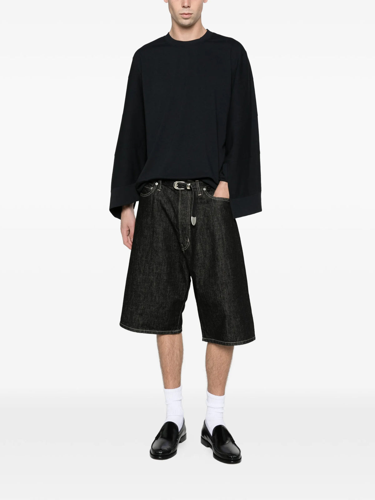 poly jersey sweatshirt black