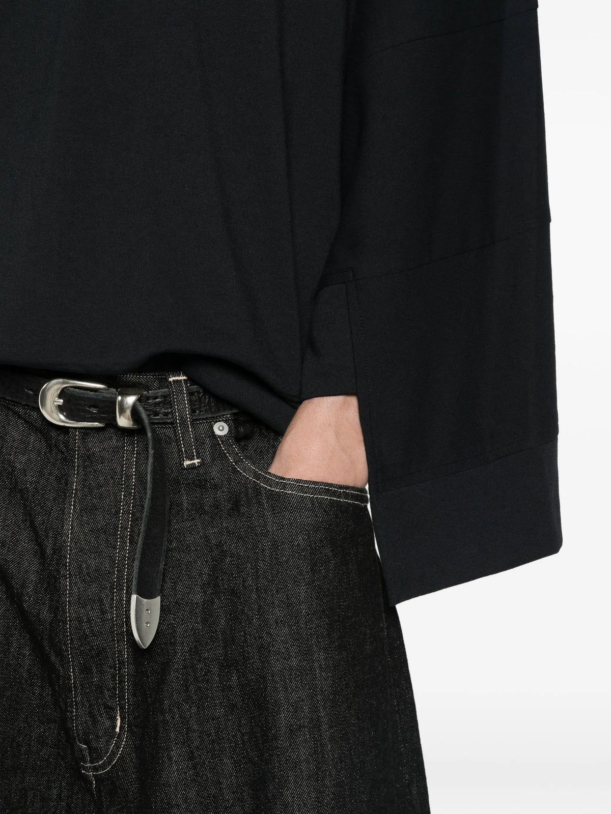 poly jersey sweatshirt black