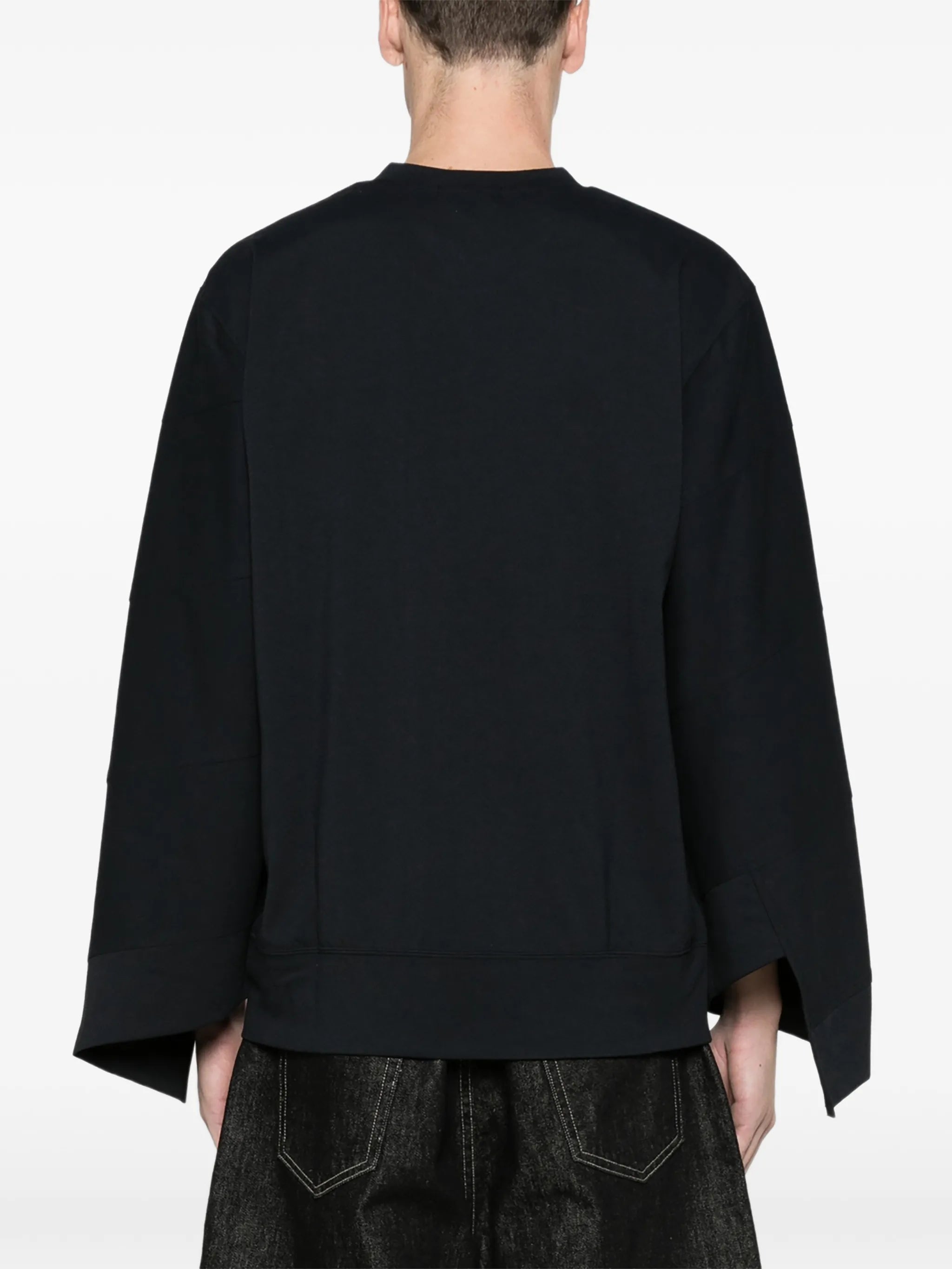 poly jersey sweatshirt black
