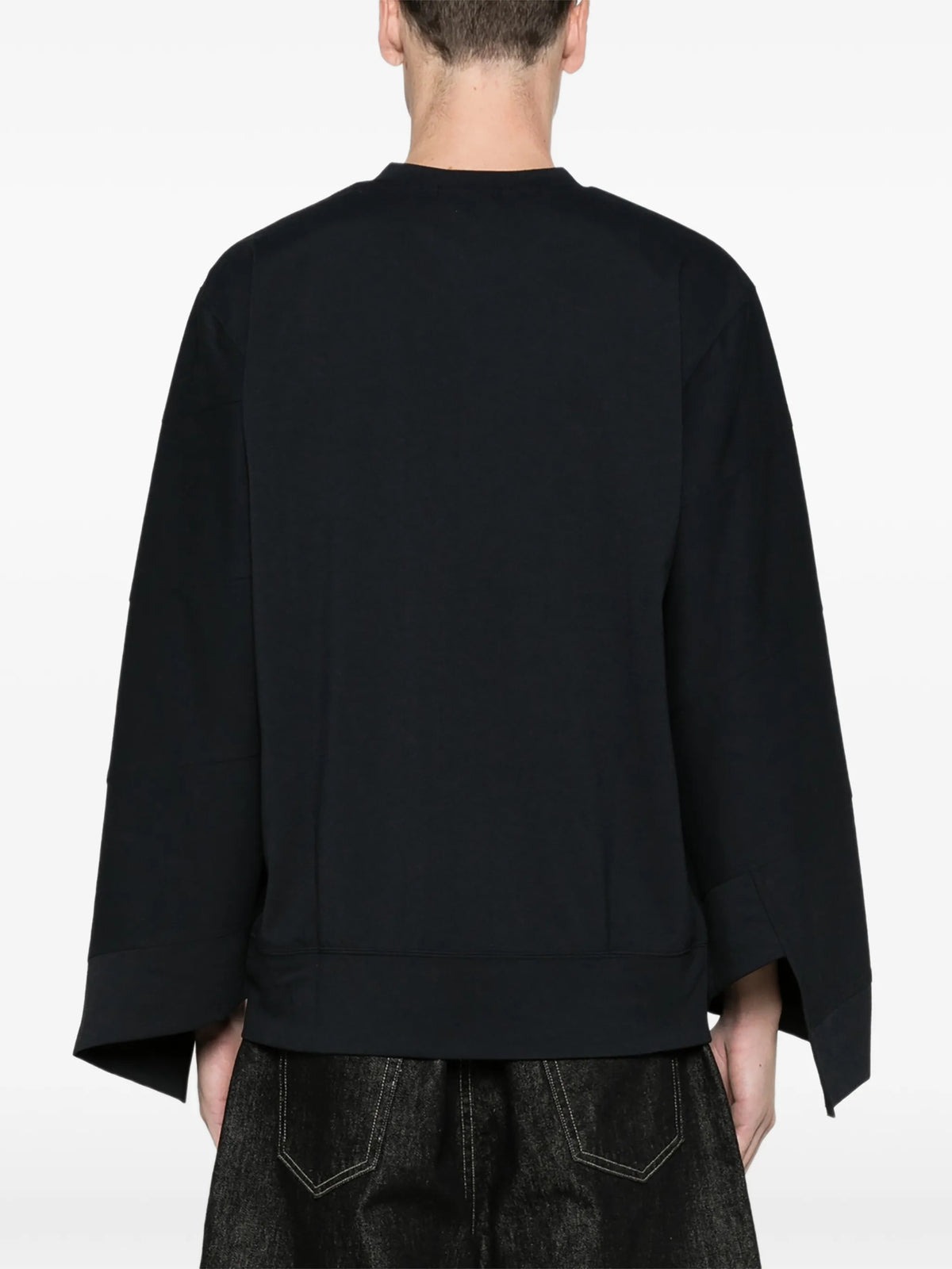 poly jersey sweatshirt black