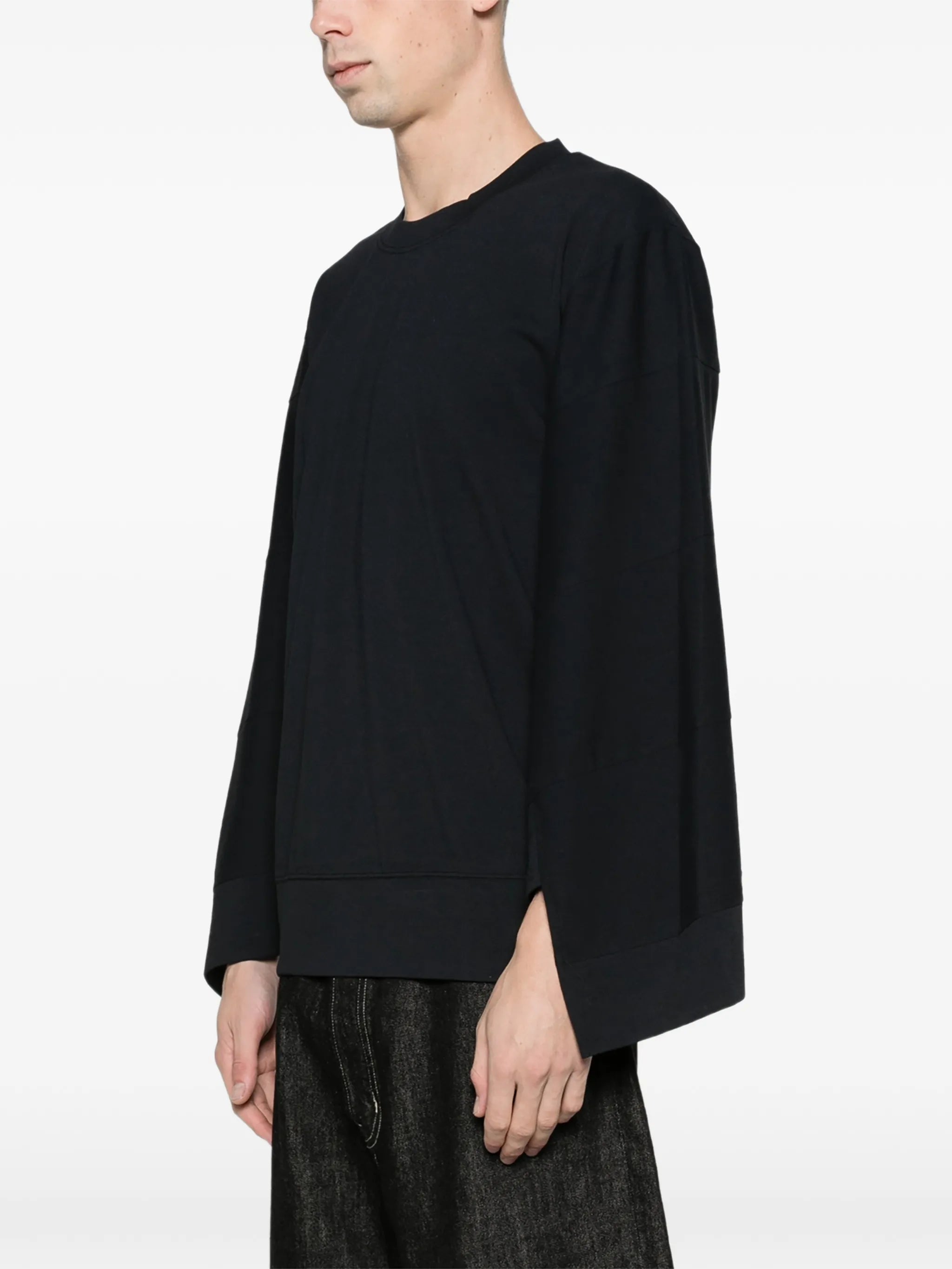 poly jersey sweatshirt black