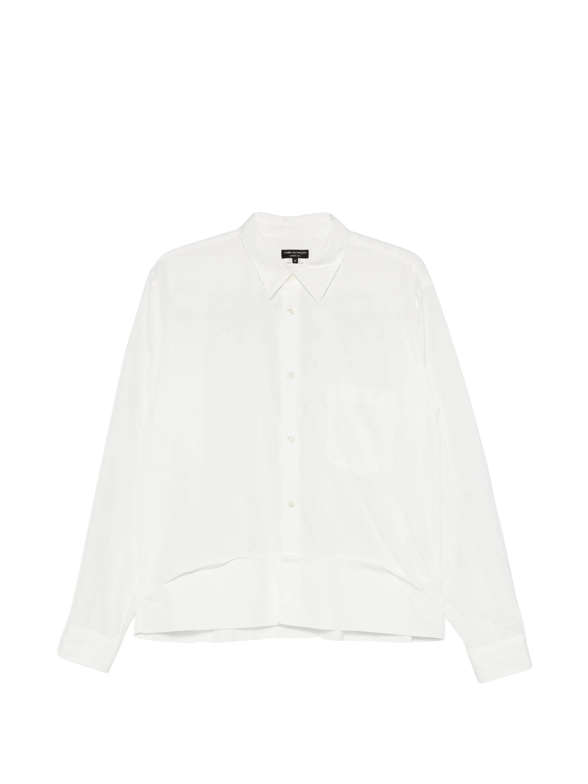 Folded-detail long-sleeve shirt white