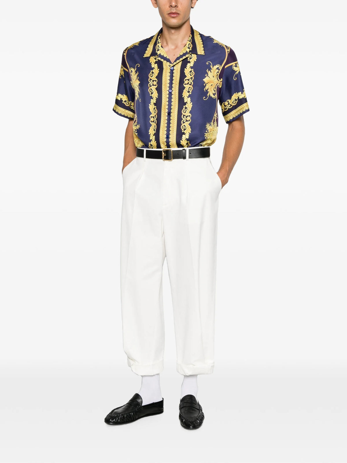 Barocco Foulard-print silk shirt