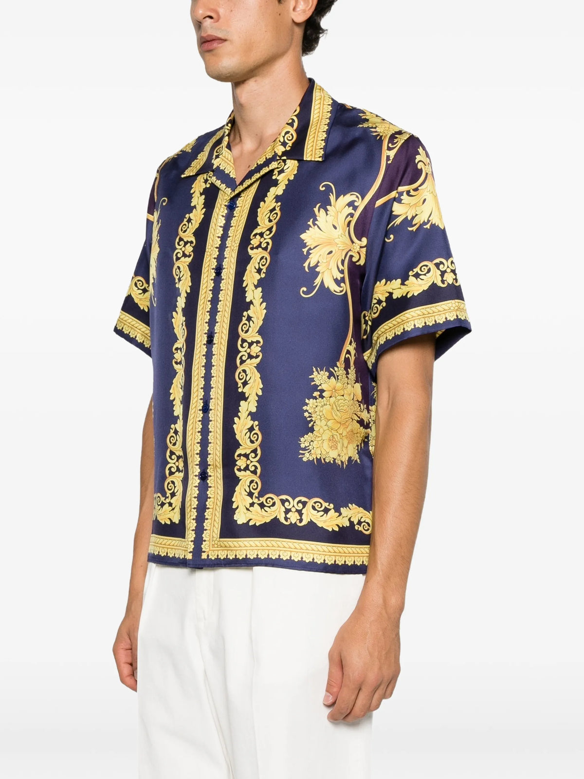 Barocco Foulard-print silk shirt