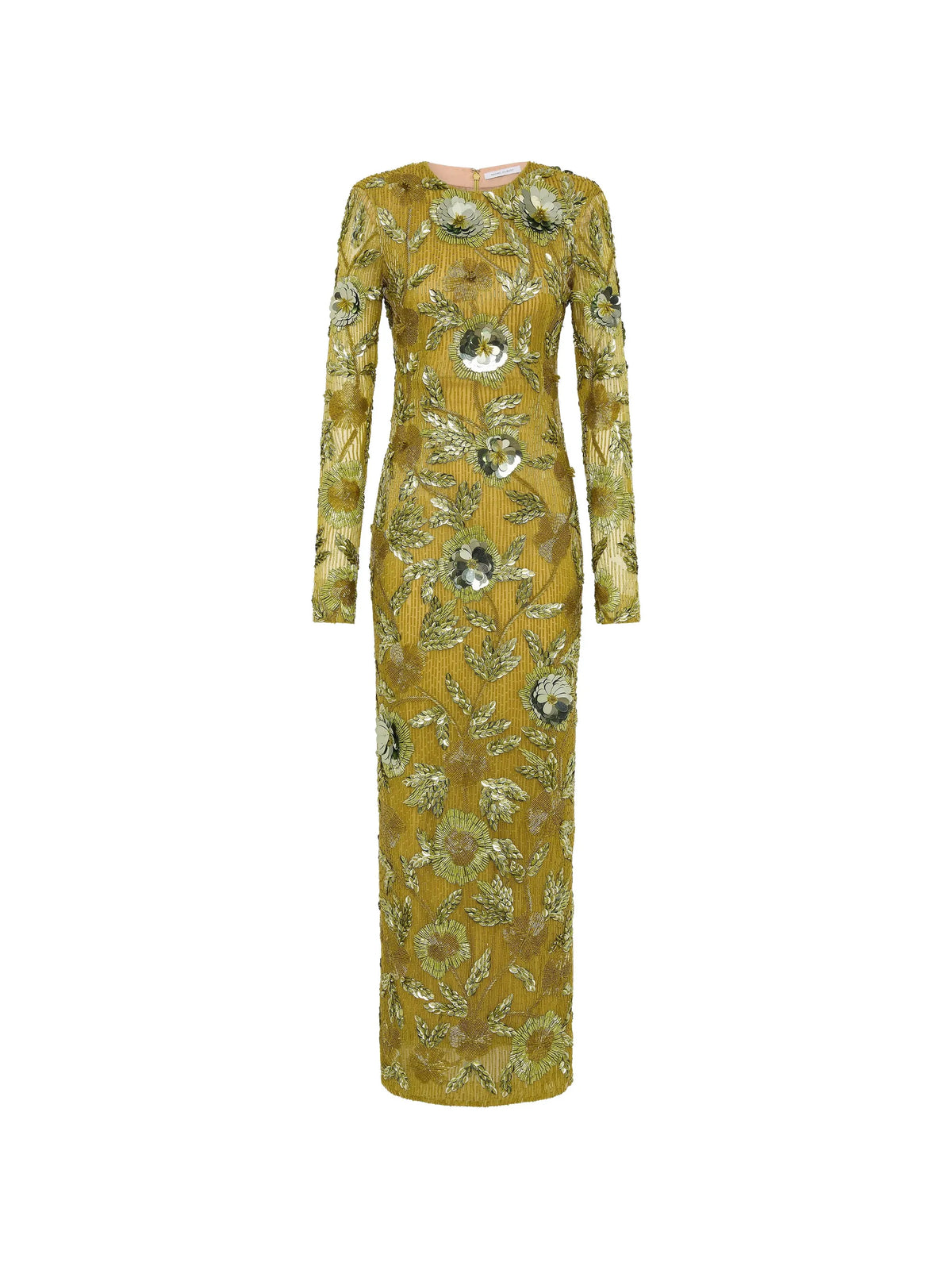 Pierre floral-embellished maxi dress