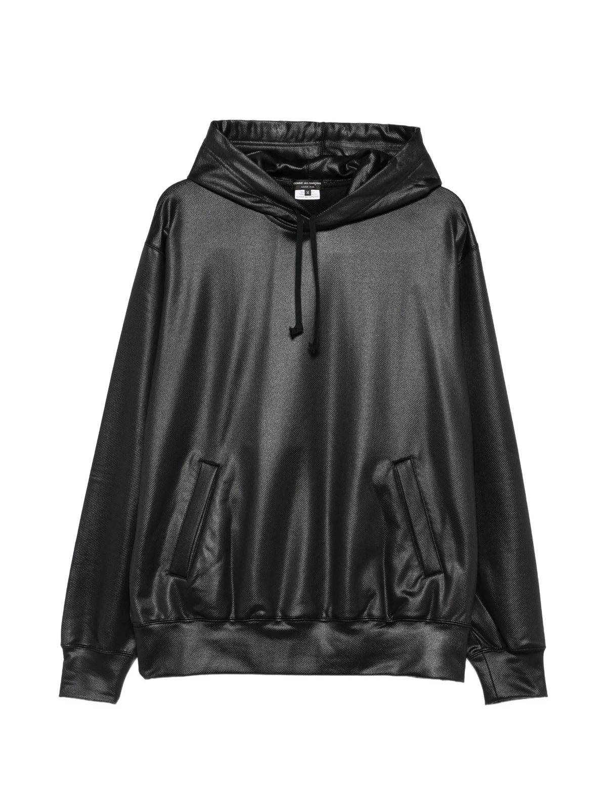 shine-finish drawstring hoodie